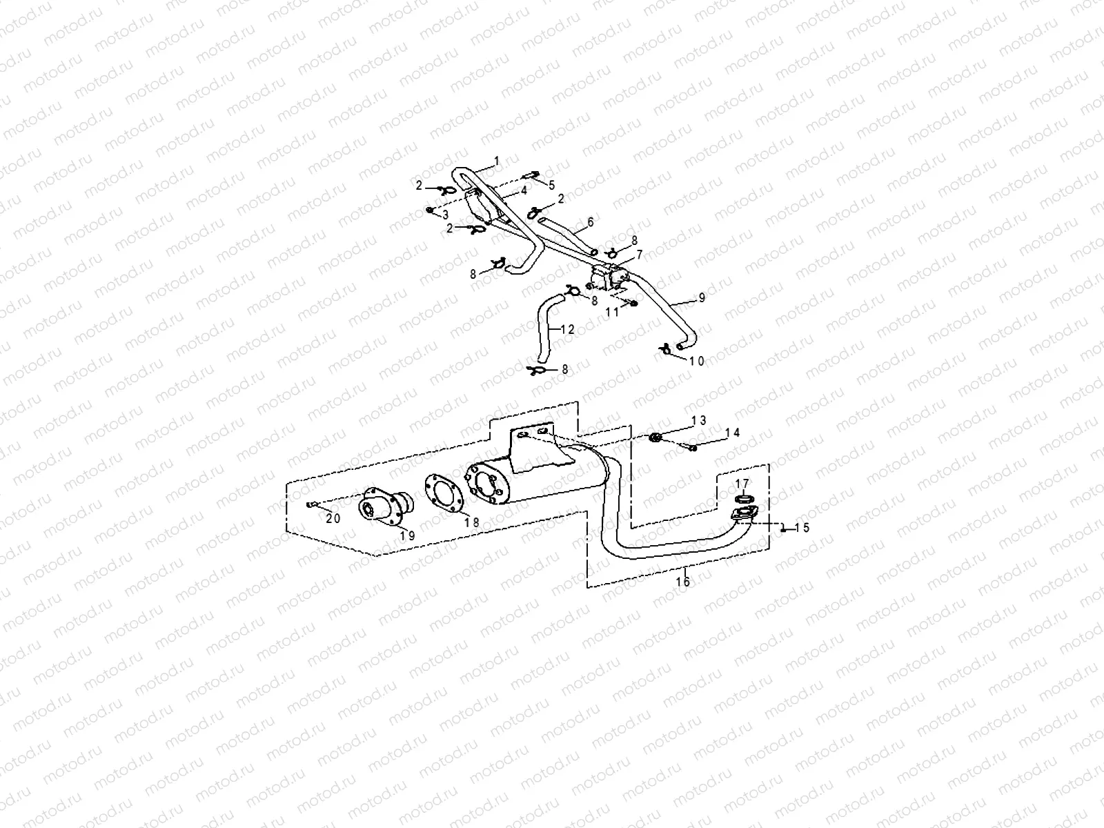 ENGINE | ENGINE, EXHAUST - Z19YAV17B2/B4/N2/N4 (49RGREXHAUST10RZR170)