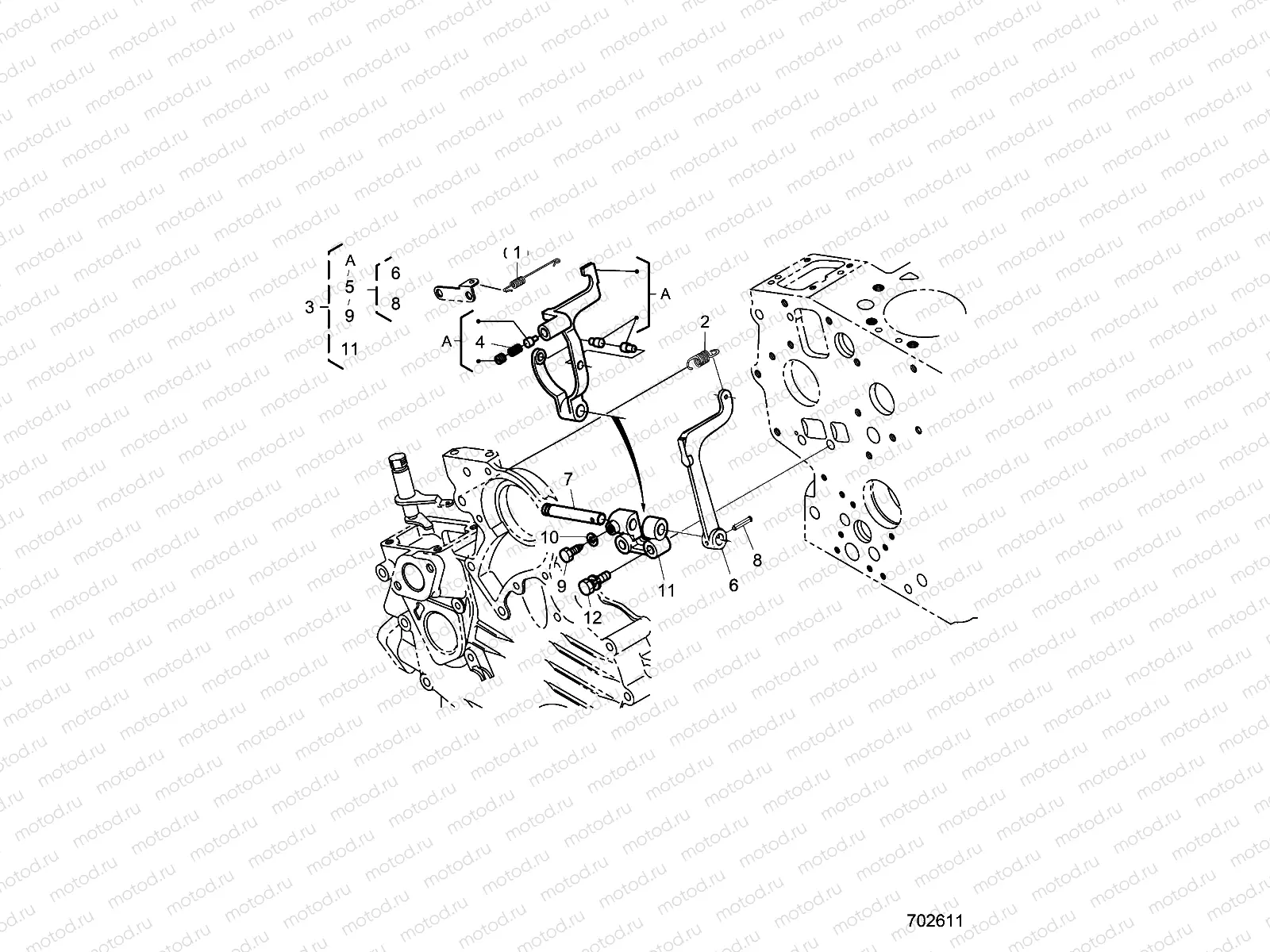 ENGINE | ENGINE, FORK LEVER (GOVERNOR) - D22P2AD4B4/ED4B4/FD4B4/GD4B4 (702611)