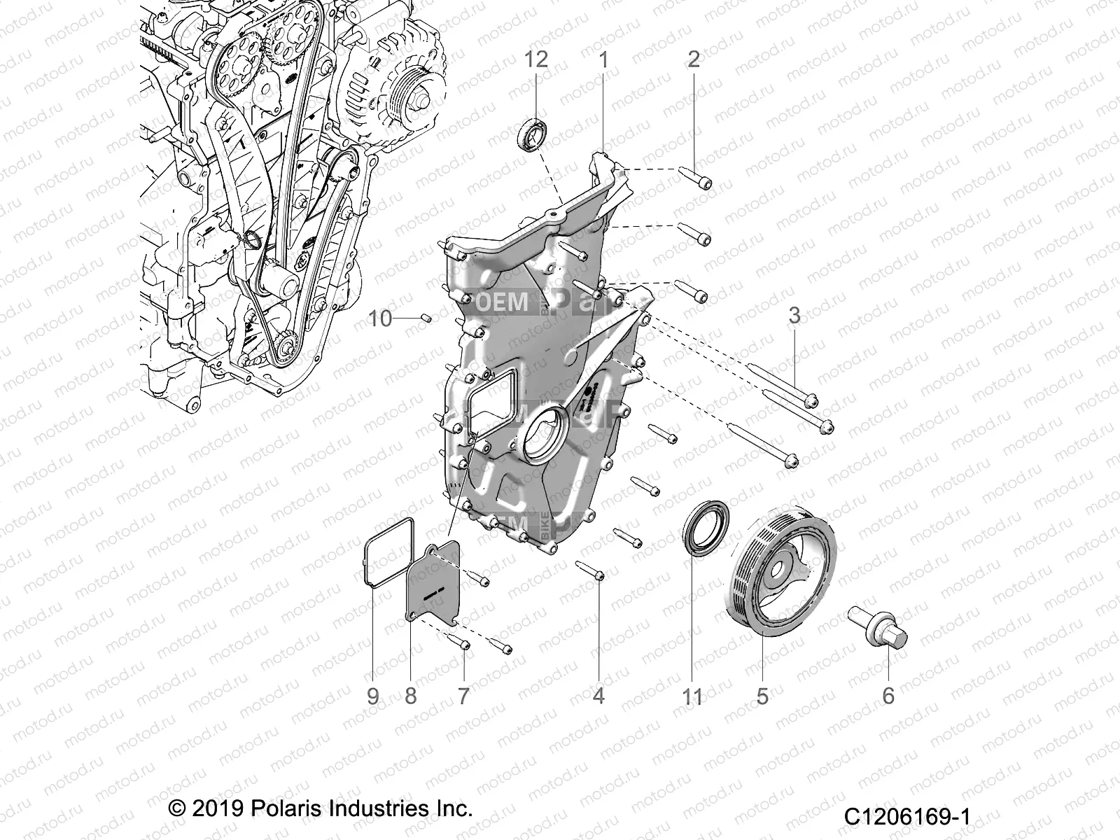 ENGINE | ENGINE, FRONT COVER ASSEMBLY - T20AAPHD/RHB ALL OPTIONS (C1206169-1)