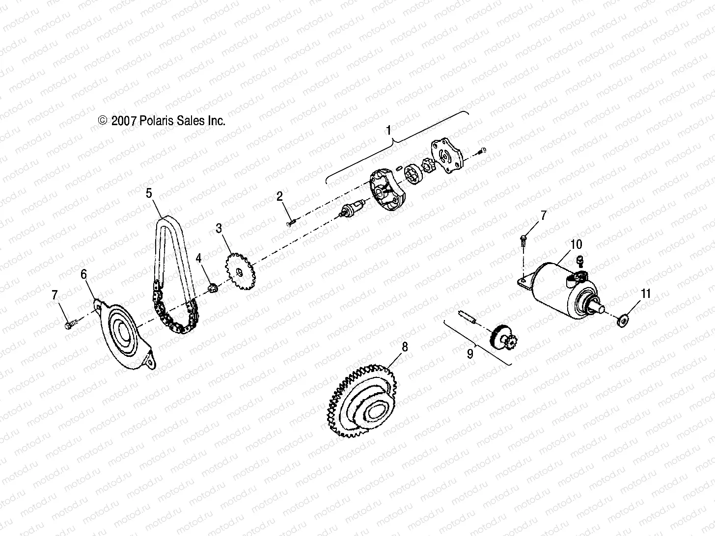 ENGINE | ENGINE, GENERATOR and STARTING MOTOR - A19YAP20A4/N4 (49ATVSTARTER08PHX)