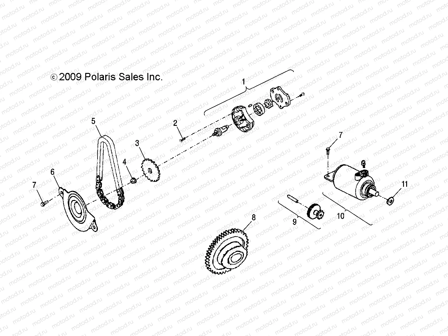 ENGINE | ENGINE, GENERATOR/STARTING MOTOR - A10PB20EB (49ATVSTARTER10PHX)