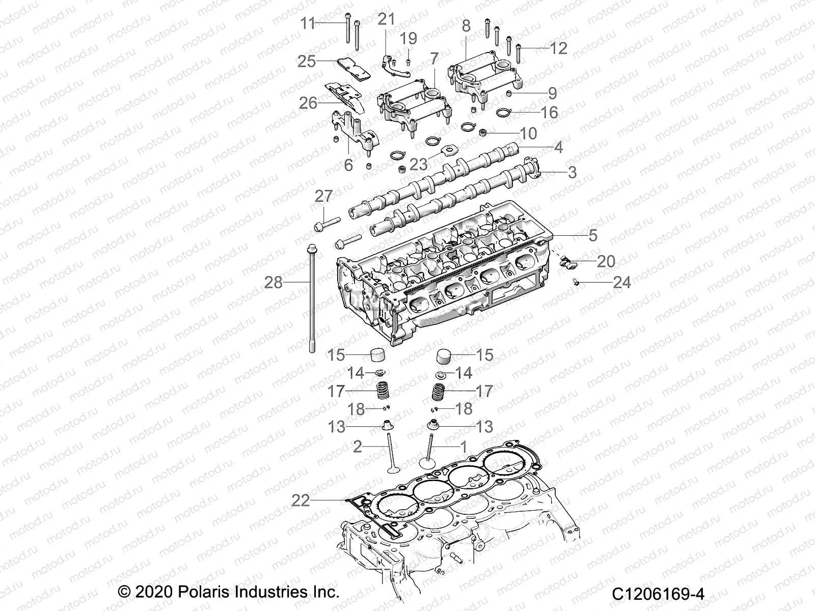 ENGINE | ENGINE, HEAD ASM and VALVES - T21AAPHD/RHB/SHD/THD ALL OPTIONS (C1206169-4)