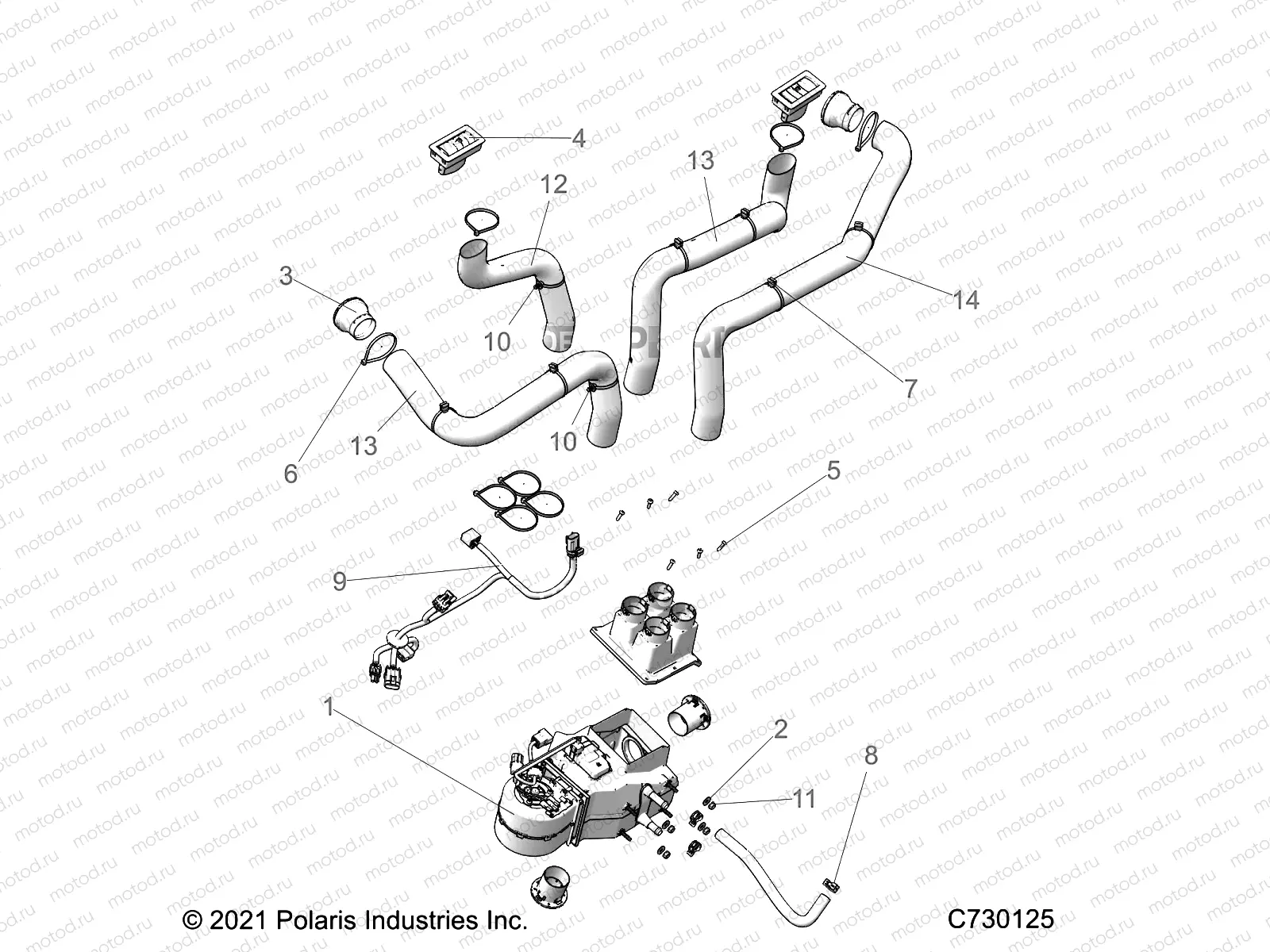 ENGINE | ENGINE, HEATER, CAB - R22MAS57CK (C730125)