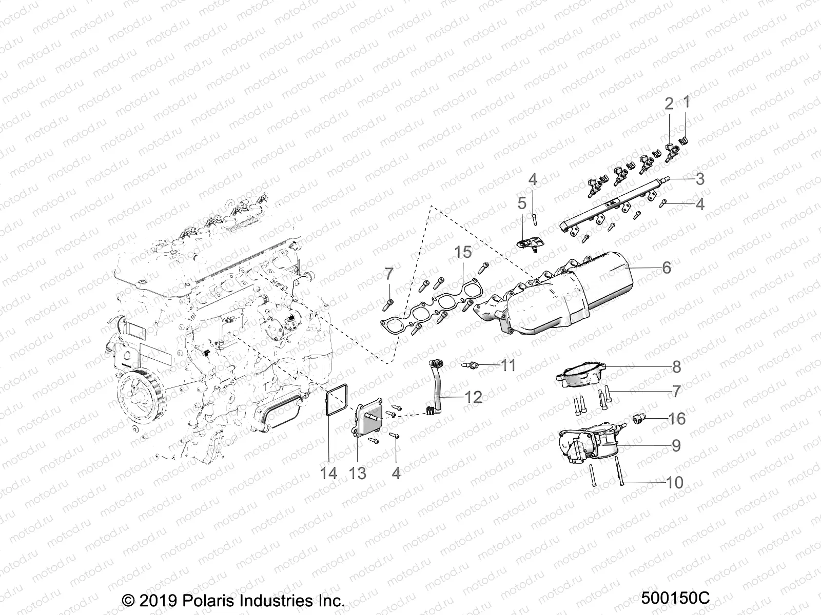 ENGINE | ENGINE, INTAKE MANIFOLD AND FUEL RAIL - T21AARGB/SGD ALL OPTIONS (500150C)