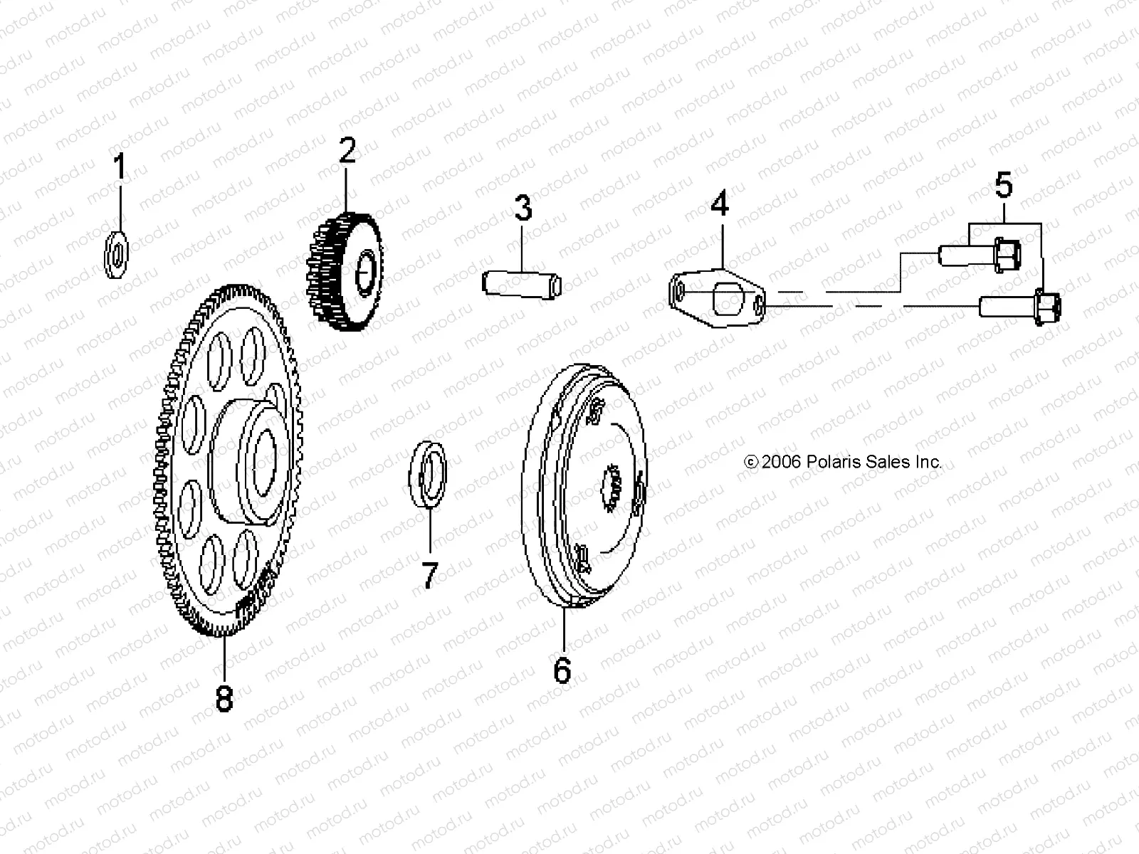 ENGINE | ENGINE, KICK START 2 - A08KA05AB/AD (49ATVSTARTER207OTLW90)