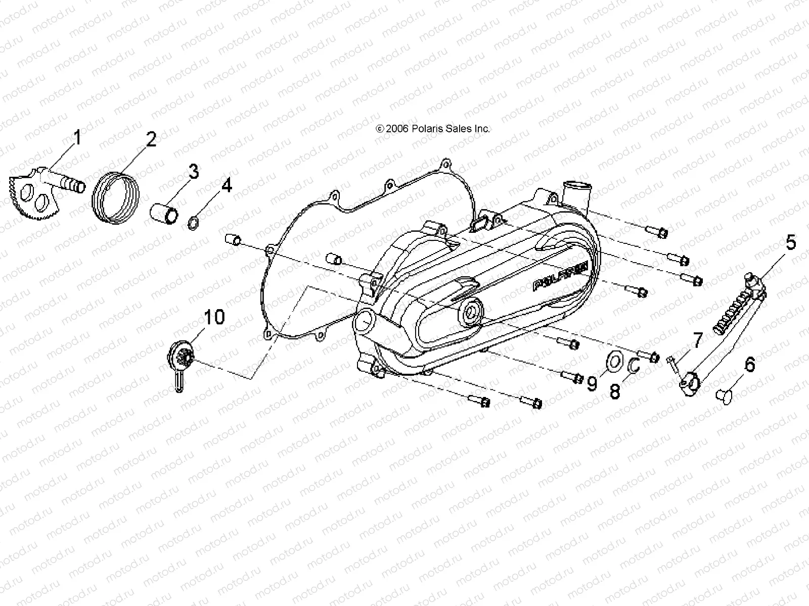 ENGINE | ENGINE, KICK START - A08FA09AA/AB/AC (49ATVSTARTER07OTLW90)