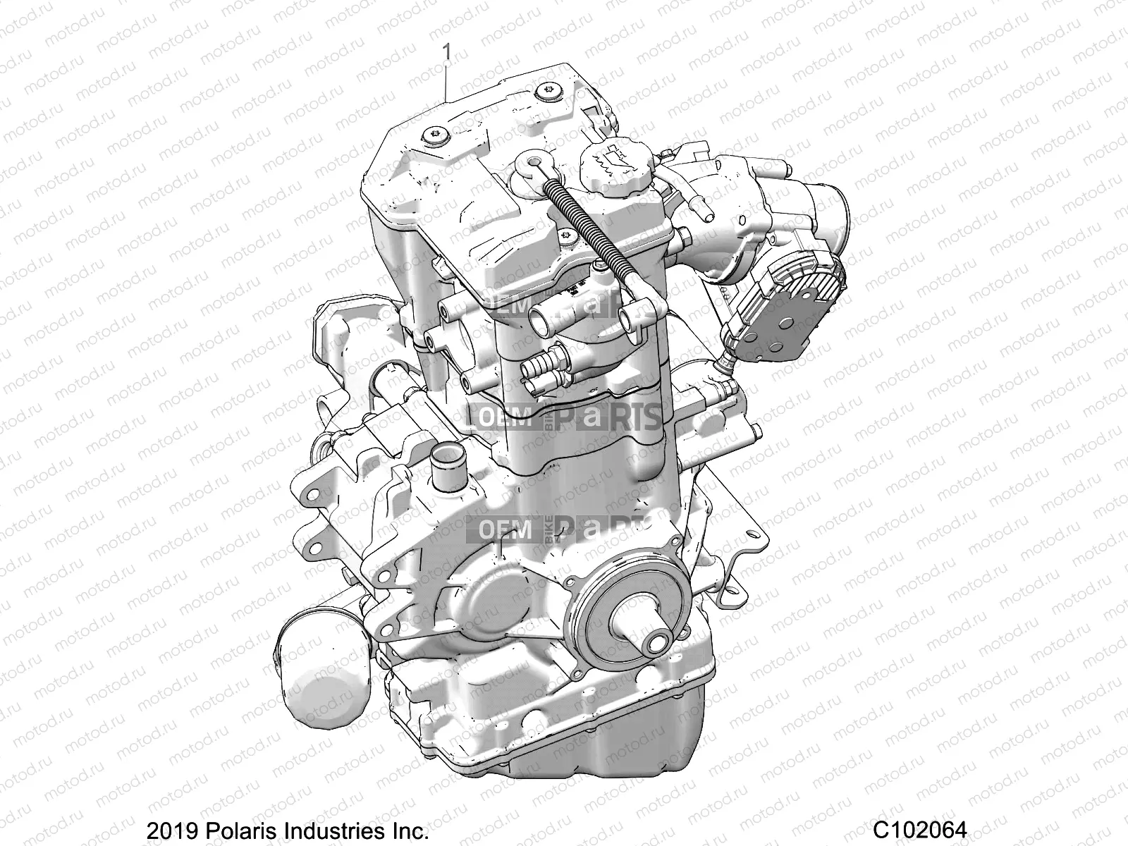 ENGINE | ENGINE, LONG BLOCK - A19SWS57C1/C2 (C102064)