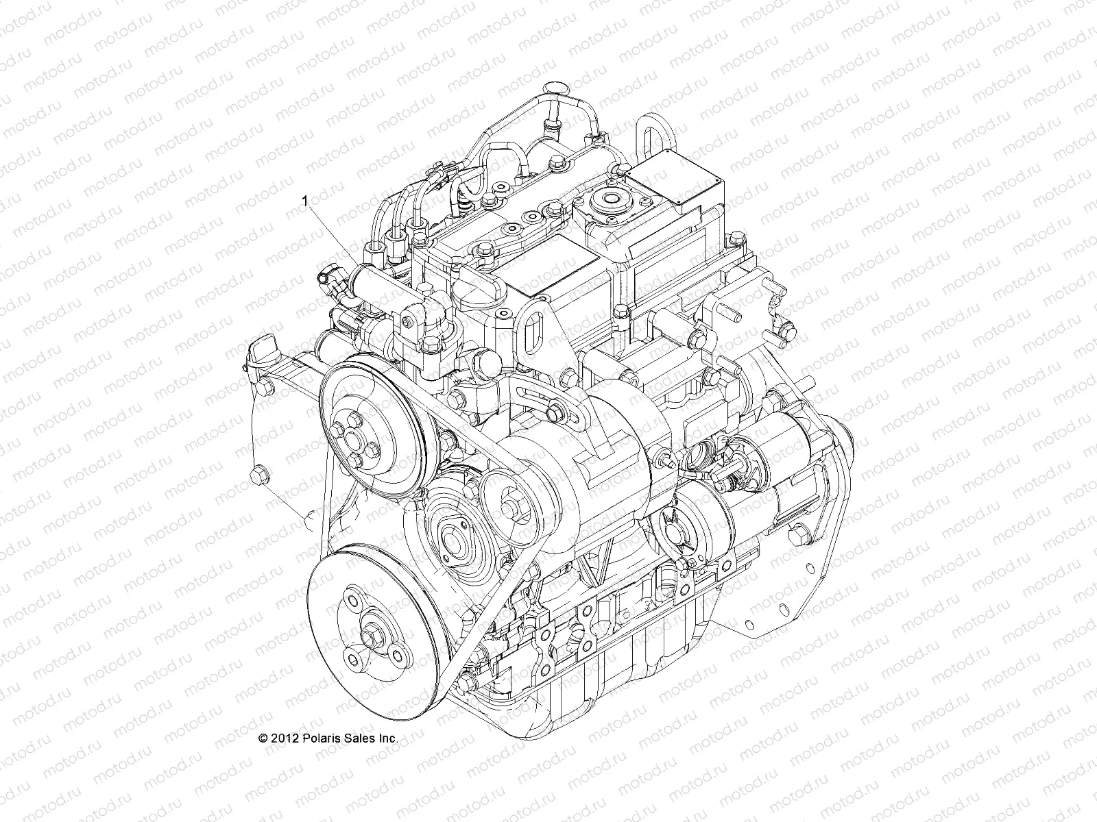 ENGINE | ENGINE, LONG BLOCK - R13WH90DG (49RGRLB1204209)
