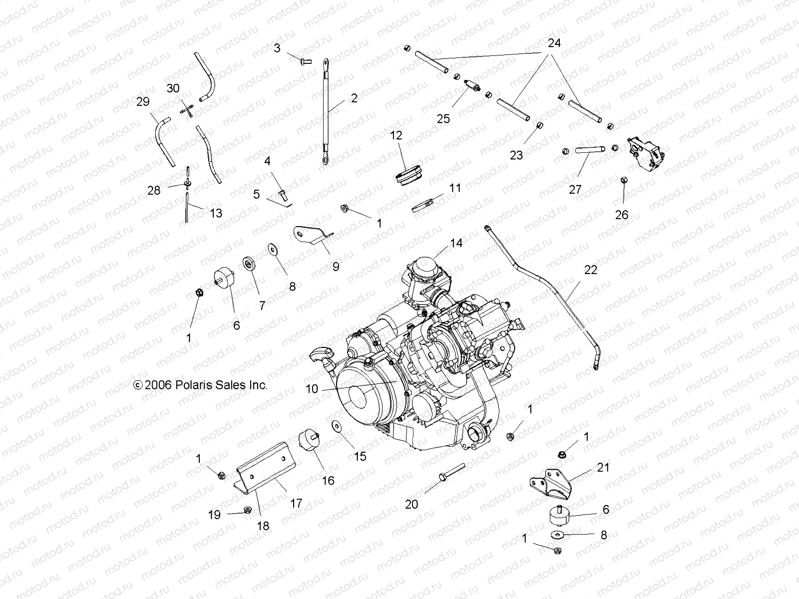ENGINE | ENGINE, MOUNTING - A07CA32AA (49ATVENGINEBOSS)