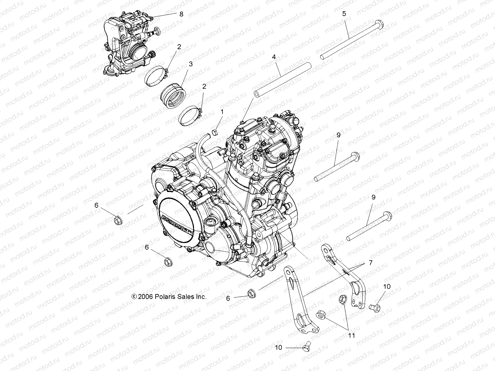ENGINE | ENGINE, MOUNTING - A07GP52AA/AB (49ATVENGINE07OUT525)