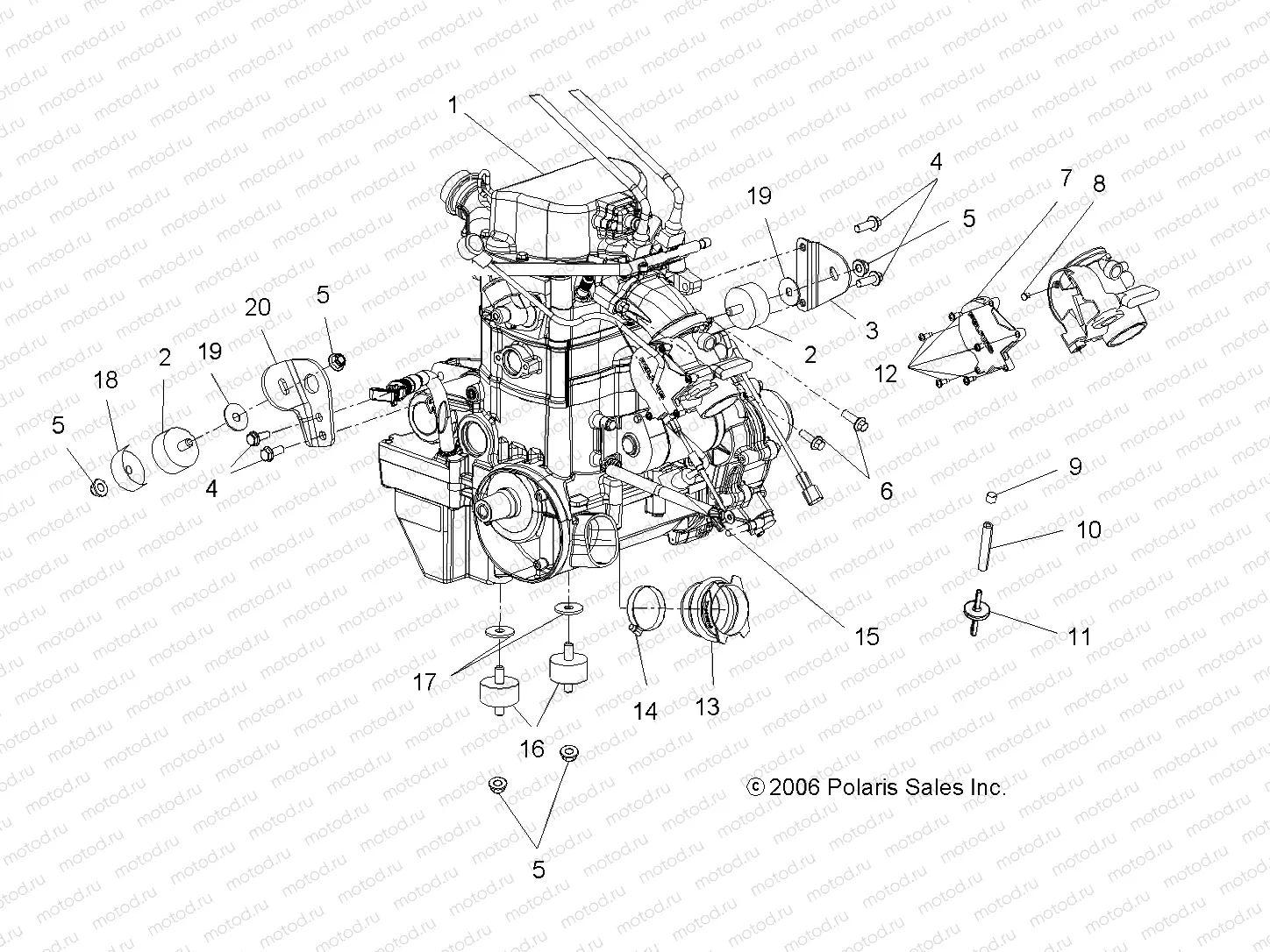 ENGINE | ENGINE, MOUNTING - A07MH68AX/AY/AZ (49ATVENGINE07700)
