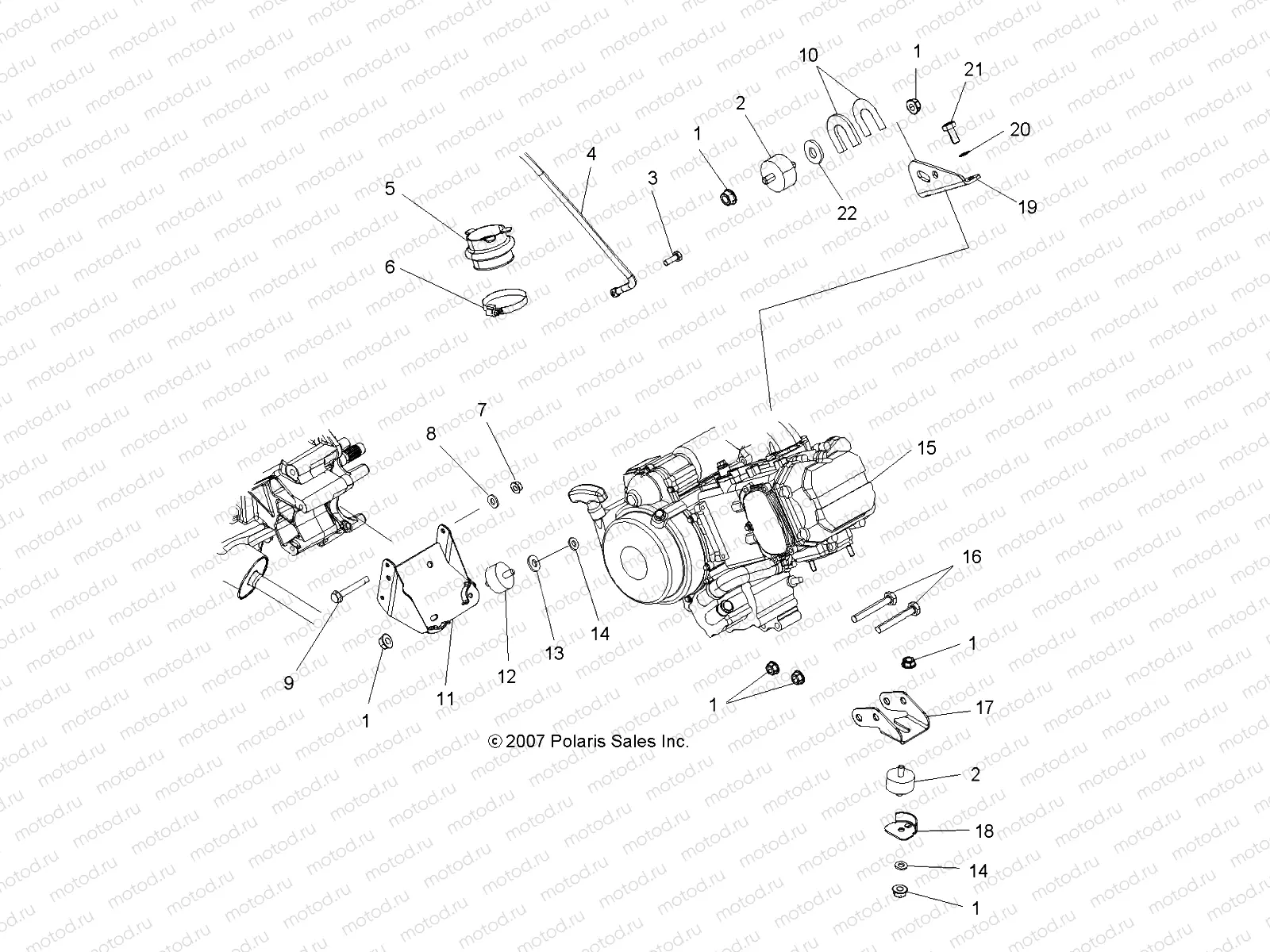 ENGINE | ENGINE, MOUNTING - A07TH50AL/AQ/AU/AZ/TN50AF/AS/AU (49ATVENGINEX2500EFI)