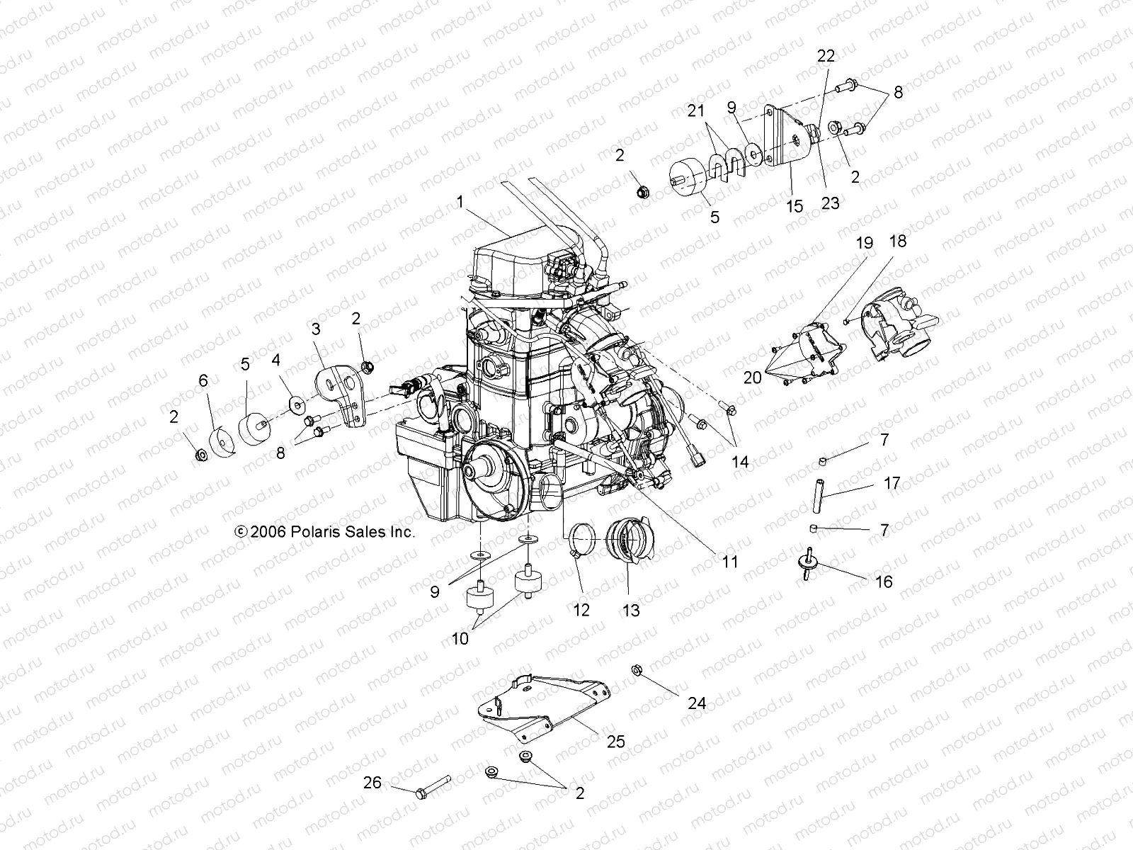 ENGINE | ENGINE, MOUNTING - A07TH76AU/TN76AF/AL/AU (49ATVENGINE07X2800)