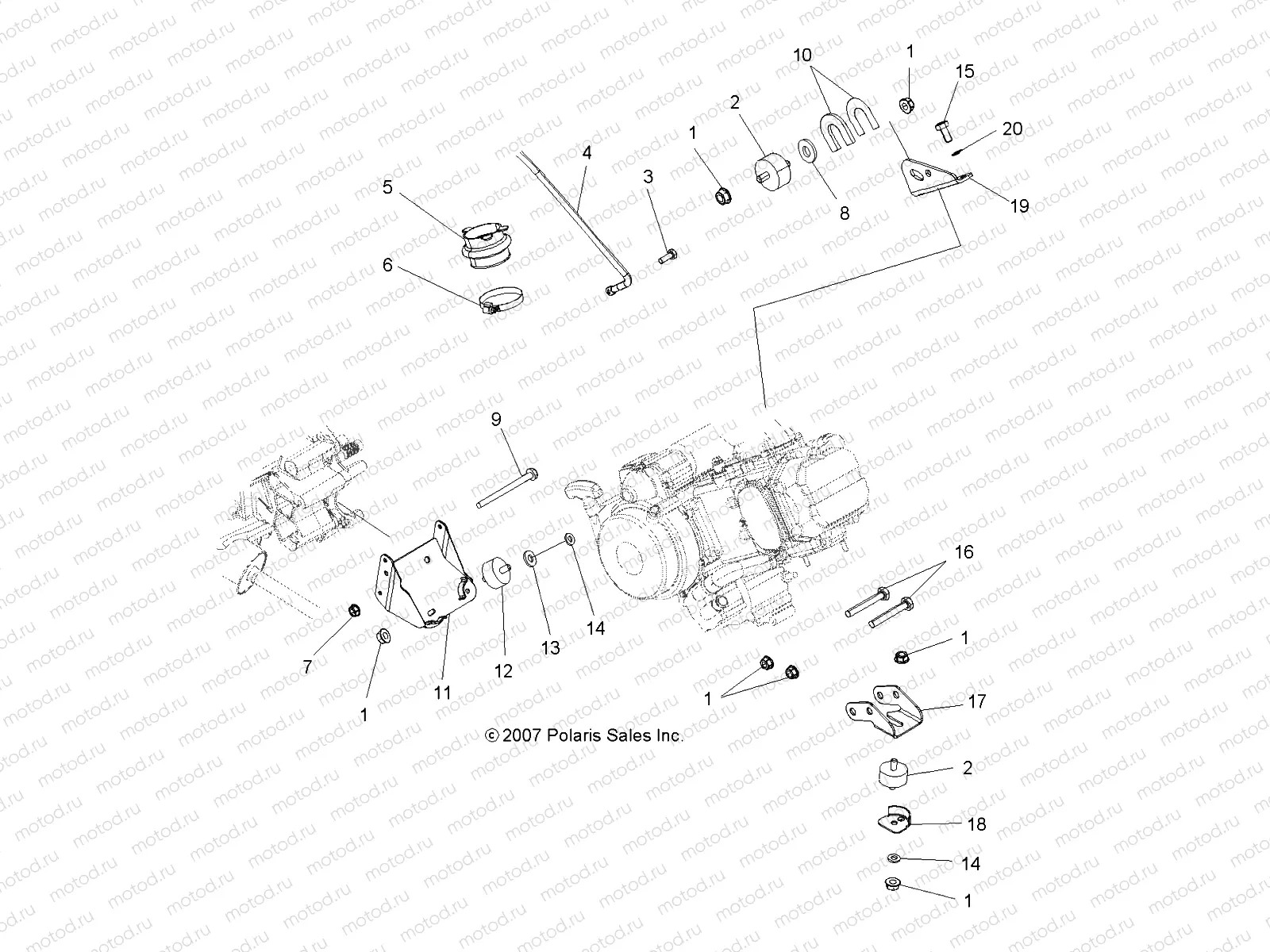 ENGINE | ENGINE, MOUNTING - A08DN50AF/AS/AW/AZ (49ATVENGINEMTG08SPX25)