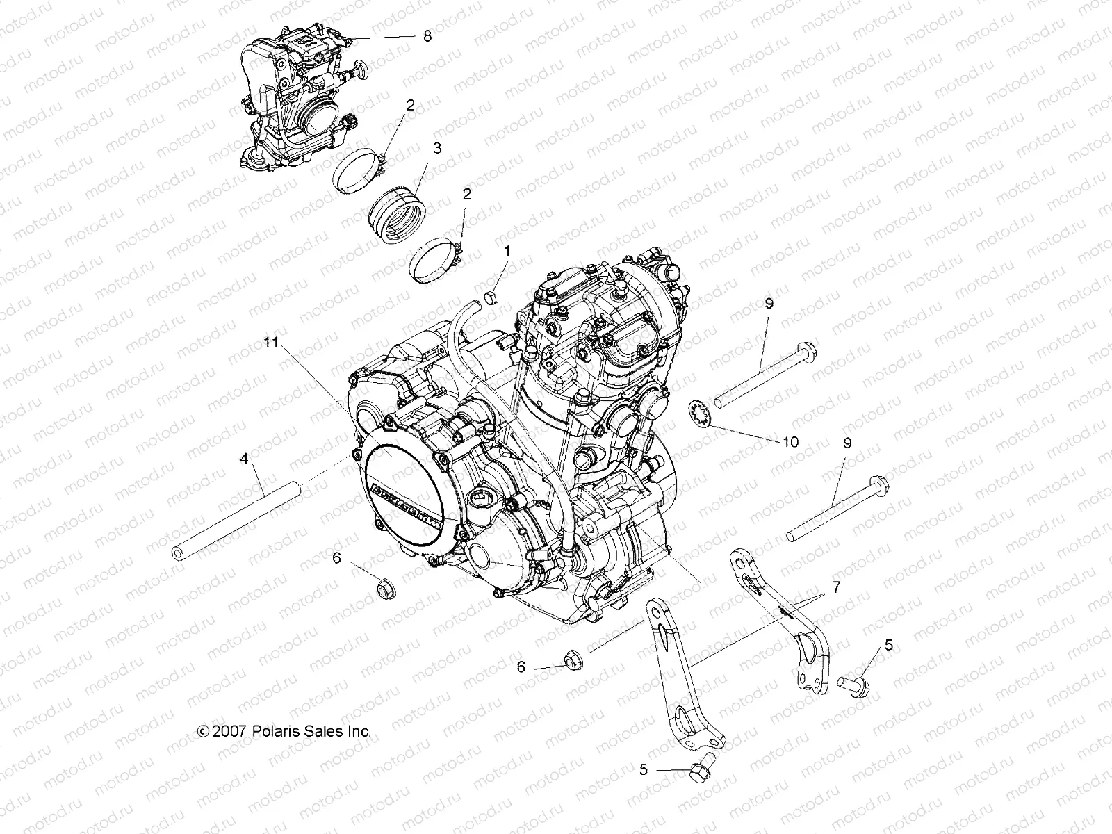 ENGINE | ENGINE, MOUNTING - A08GJ52AA/AB/AC (49ATVENGINEMTG08OUT525S)
