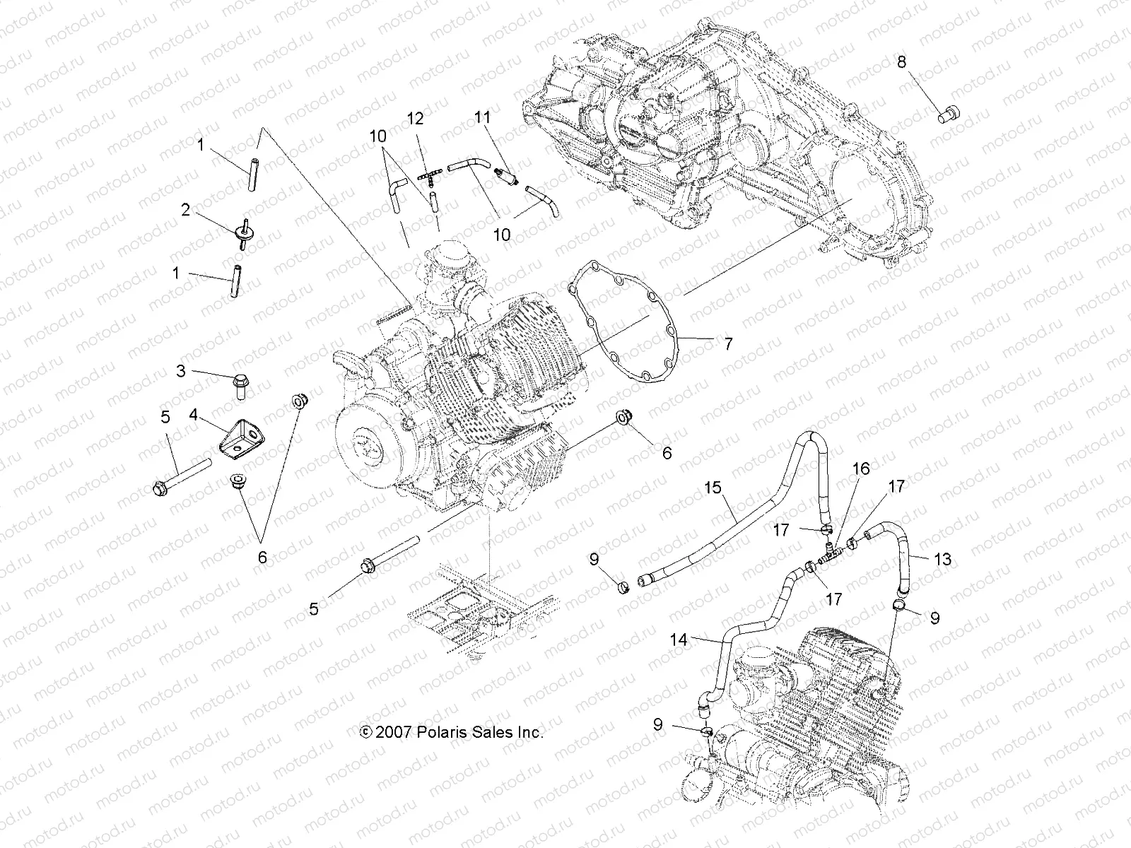 ENGINE | ENGINE, MOUNTING - A08LB27AA (49ATVENGINEMTG08HAWK)