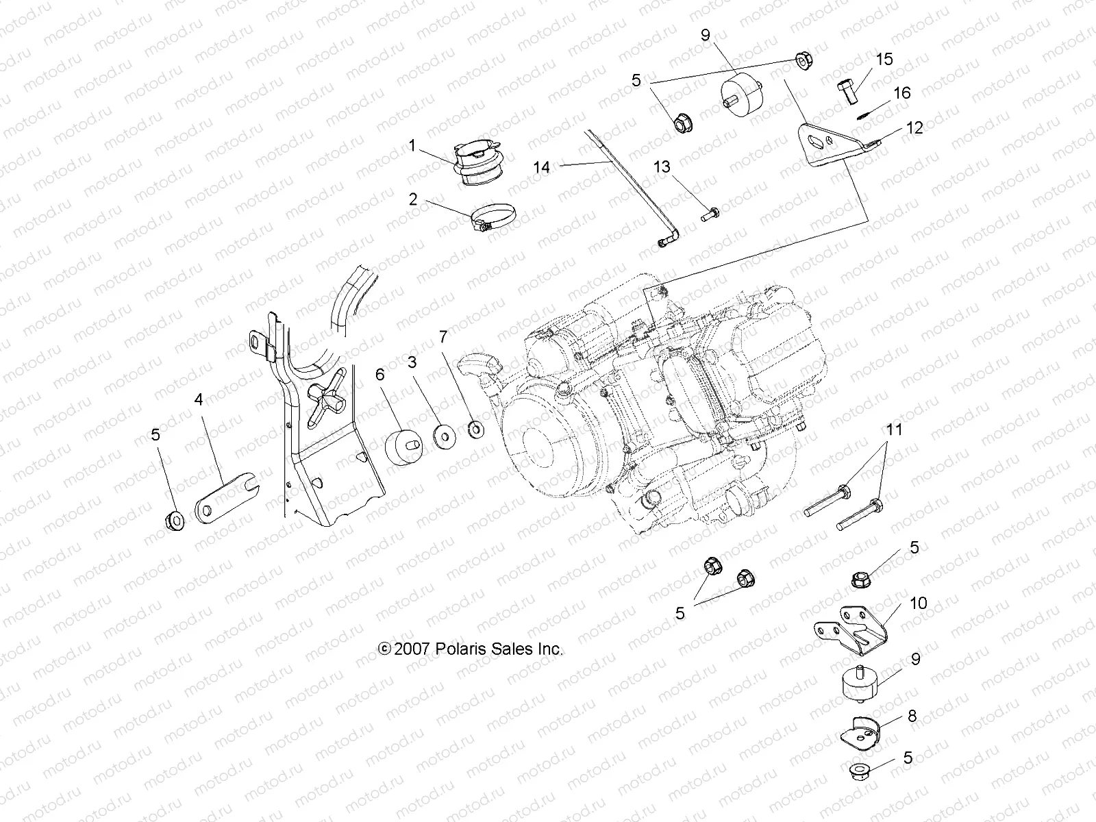 ENGINE | ENGINE, MOUNTING - A08MN50AF/AN/AQ/AR/AS/AT/AW/AX (49ATVENGINEMTG08SP500)