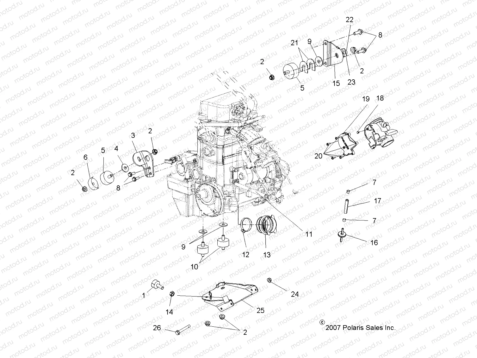 ENGINE | ENGINE, MOUNTING - A08TN68AX/AZ (49ATVENGINEMTG08SPX27)