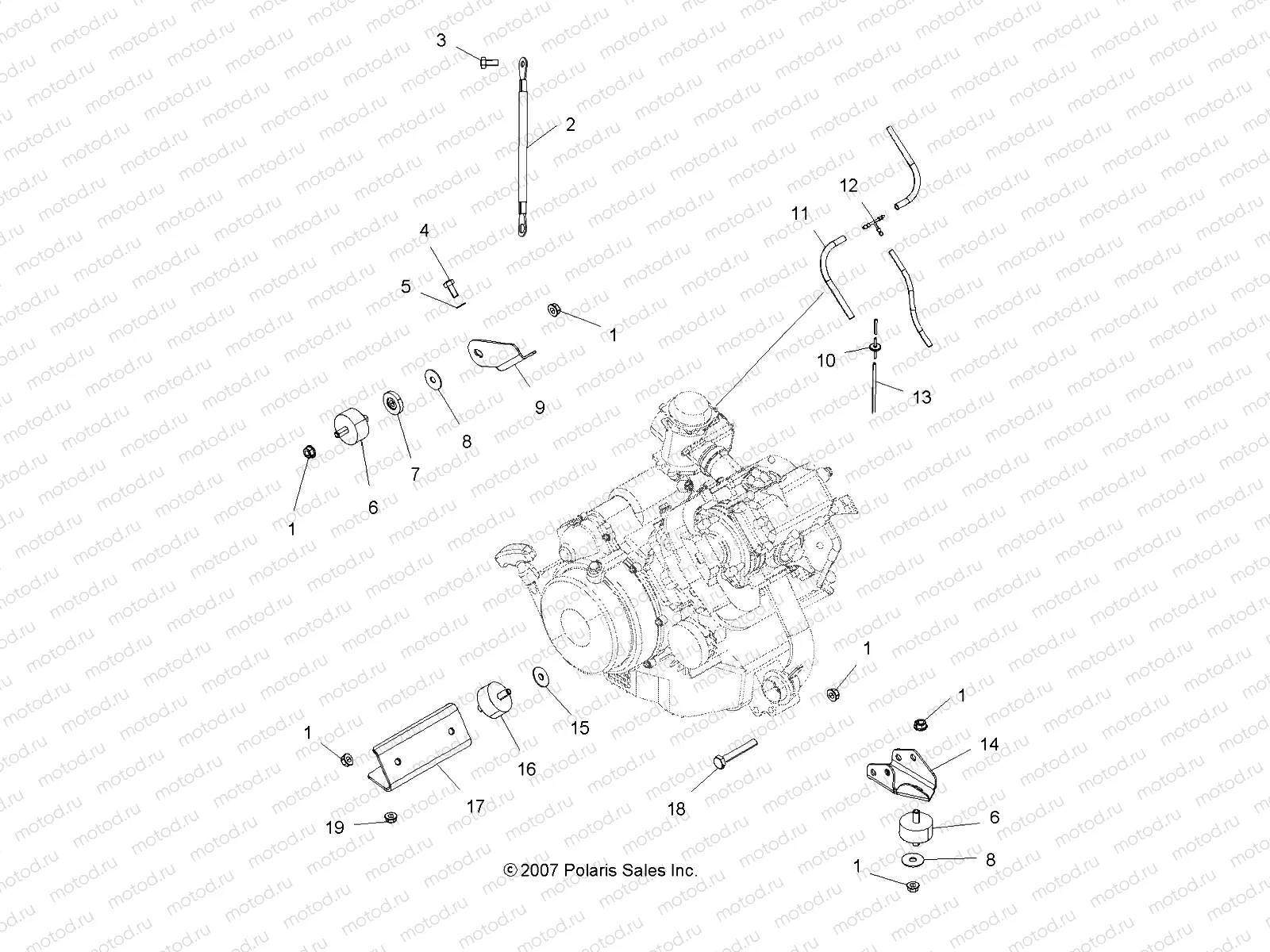 ENGINE | ENGINE, MOUNTING - A09BA32AA (49ATVENGINEMTG08TB)