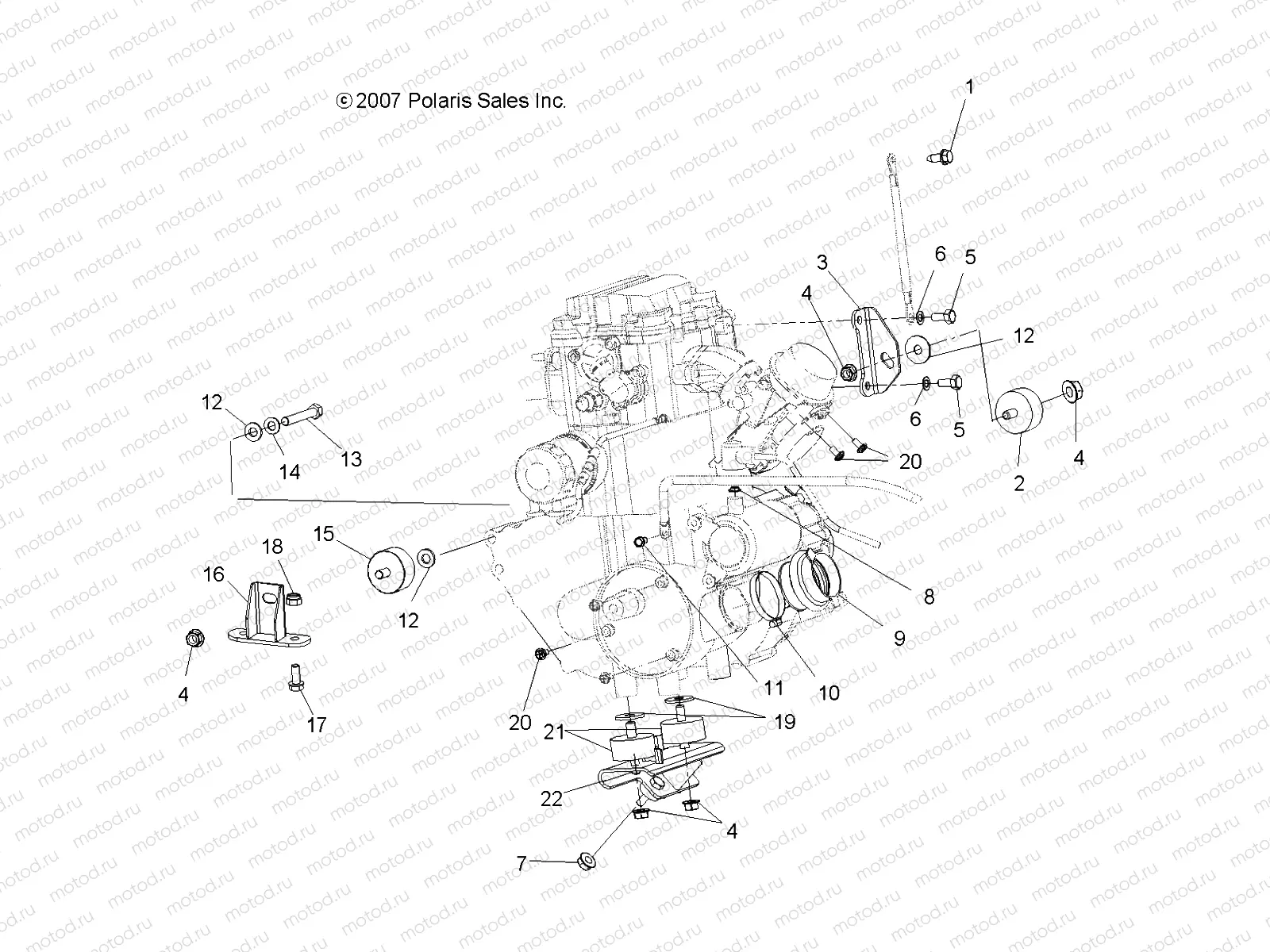 ENGINE | ENGINE, MOUNTING - A09BA50FA (49ATVENGINEMTG08SCRAM2X4)