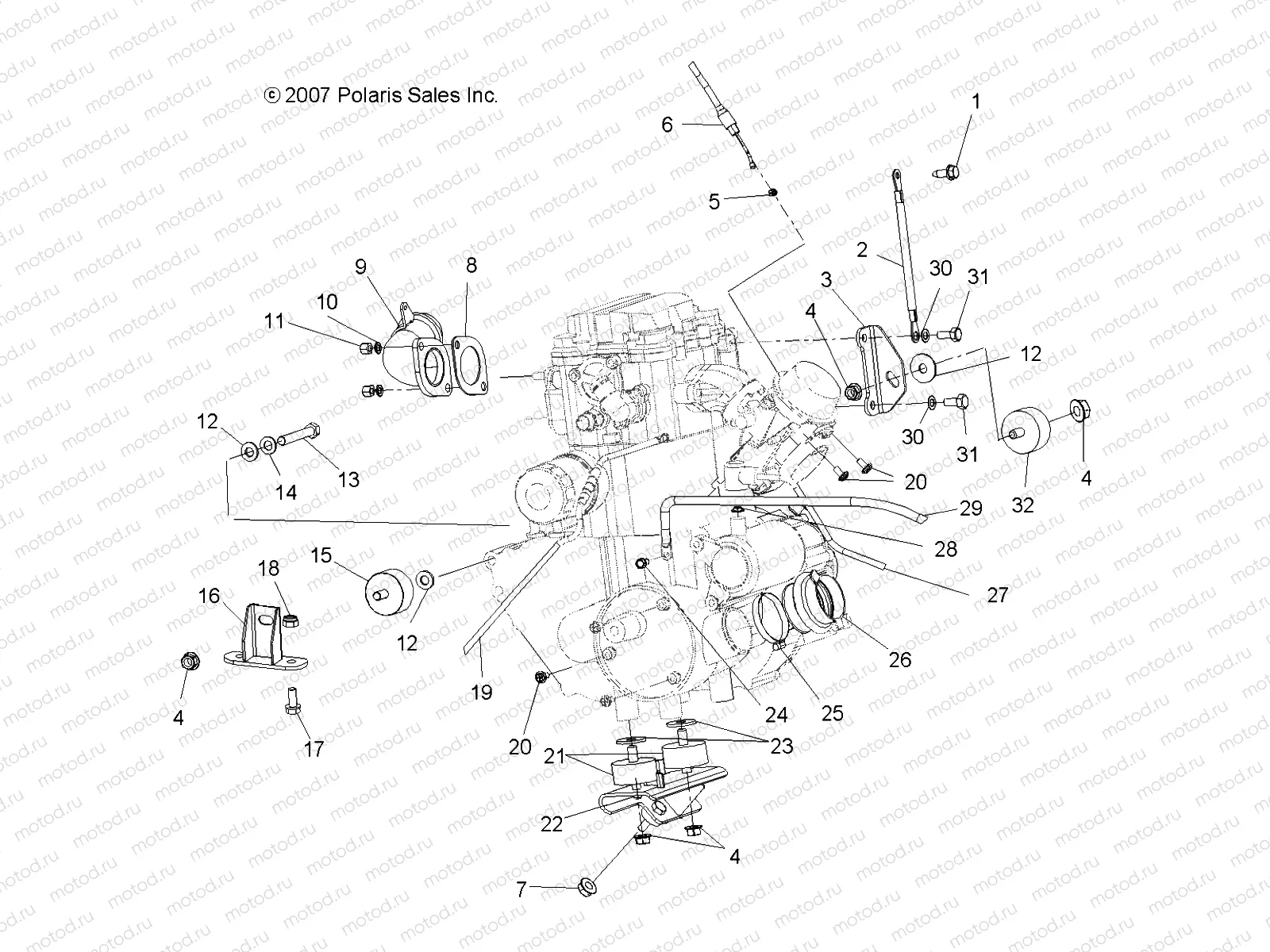 ENGINE | ENGINE, MOUNTING - A09BG50FA (49ATVENGINEMTG08SCRAM)