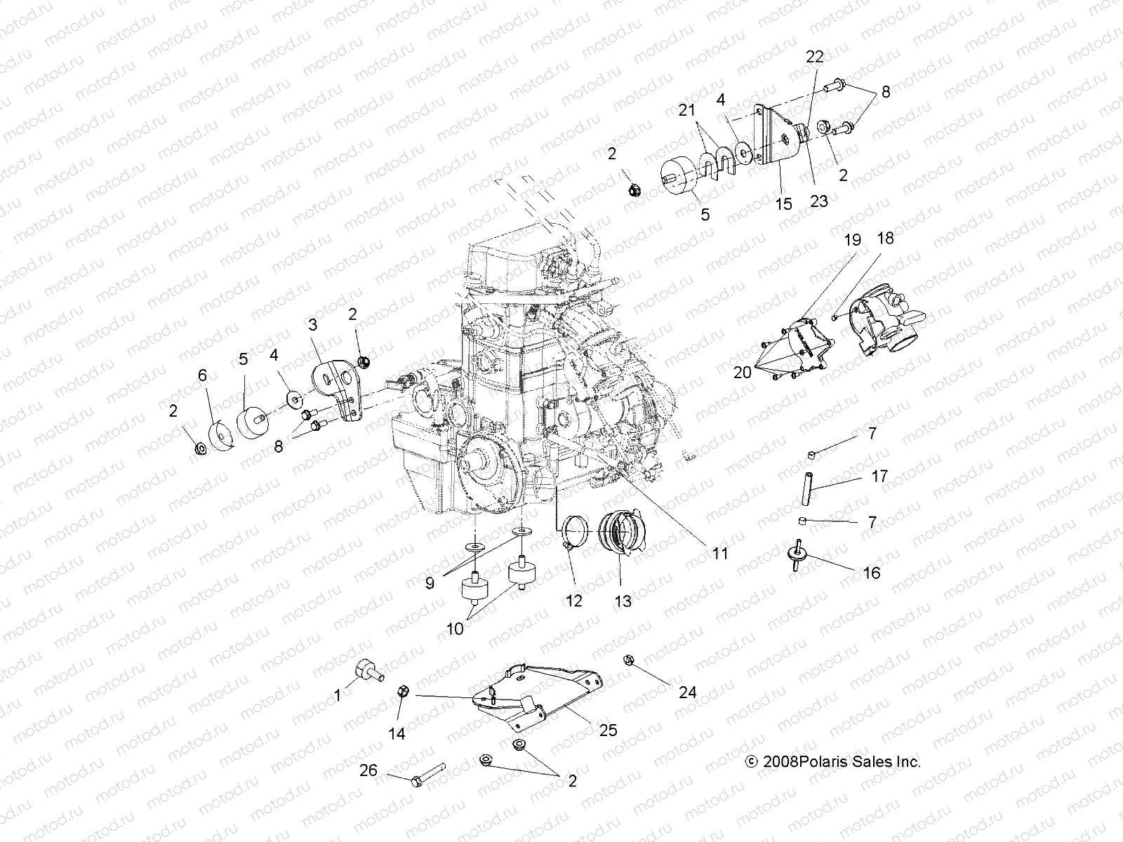 ENGINE | ENGINE, MOUNTING - A09DN76AB/AL/AY (49ATVENGINEMTG09SPX2800)