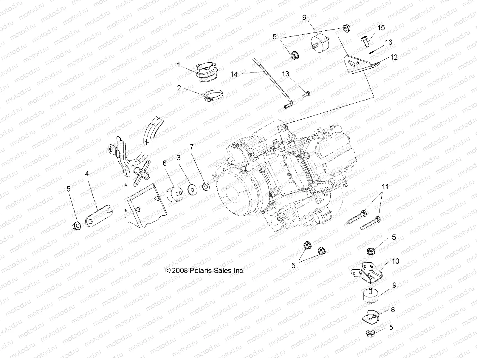 ENGINE | ENGINE, MOUNTING - A09MN50AN/AX (49ATVENGINEMTG09SP500)