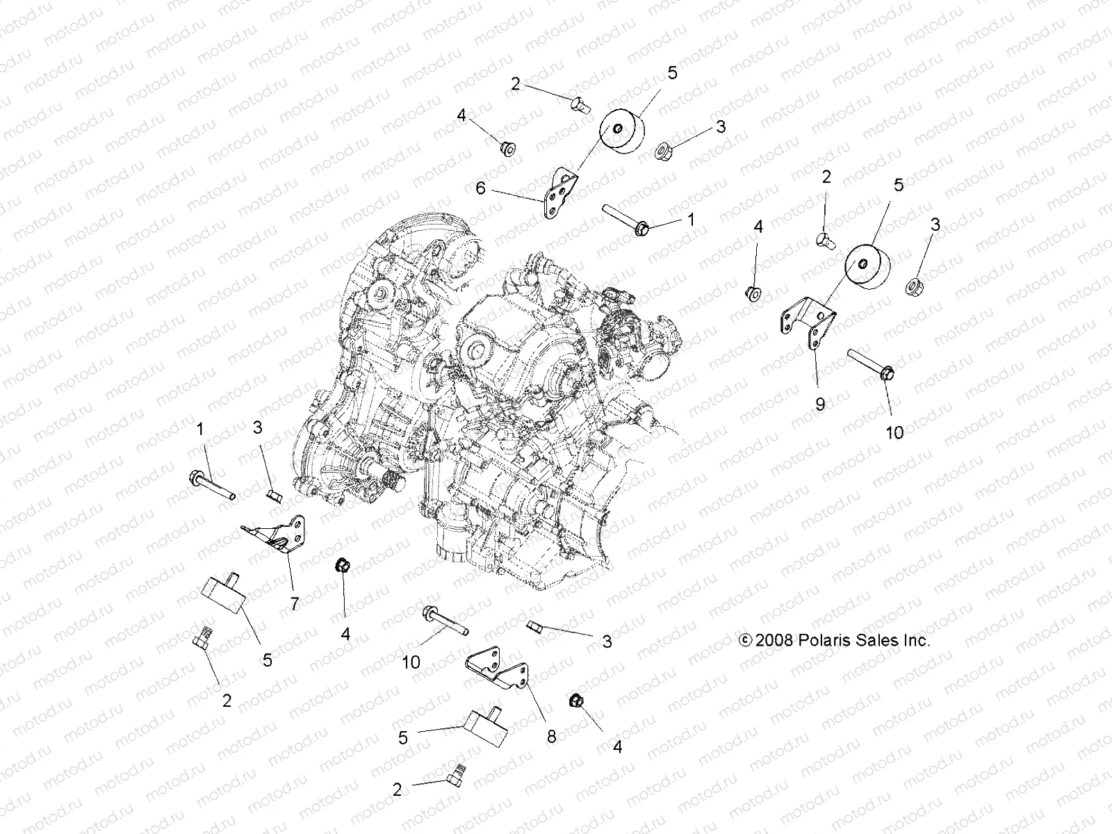 ENGINE | ENGINE, MOUNTING - A09ZN55FX (49ATVENGINEMTG09SPXP550)