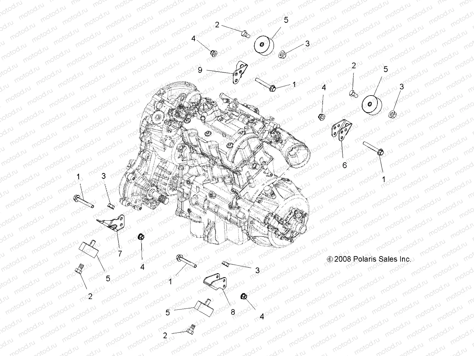 ENGINE | ENGINE, MOUNTING - A09ZX85FS/CFS (49ATVENGINEMTG09SPXP850)