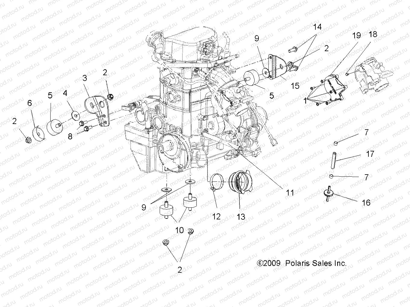 ENGINE | ENGINE, MOUNTING - A10CL76AA (49ATVENGINEMTG106X6)