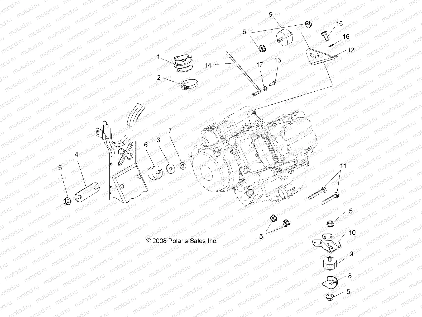 ENGINE | ENGINE, MOUNTING - A10MH50FX/FF (49ATVENGINEMTG10SP500)
