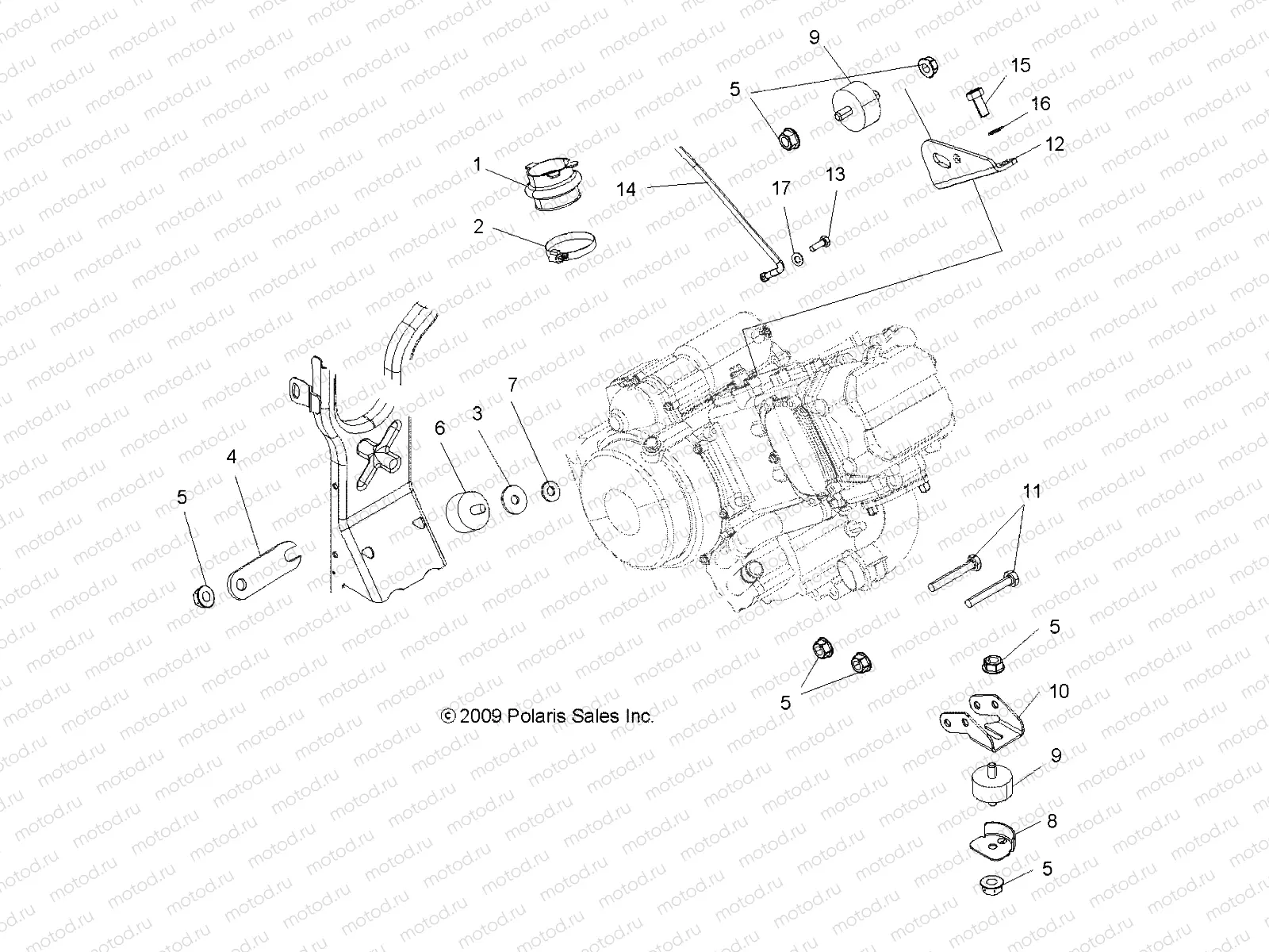 ENGINE | ENGINE, MOUNTING - A10MN50ET (49ATVENGINEMTG10SP500)