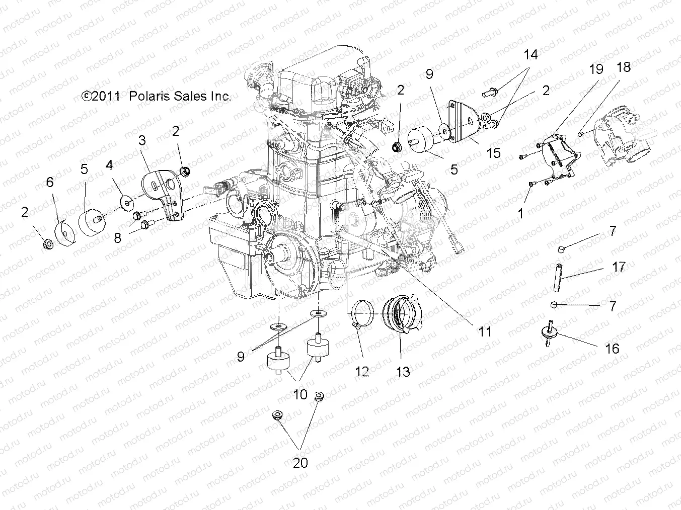 ENGINE | ENGINE, MOUNTING - A12CF76FF (49ATVENGINEMTG12SP6X6)