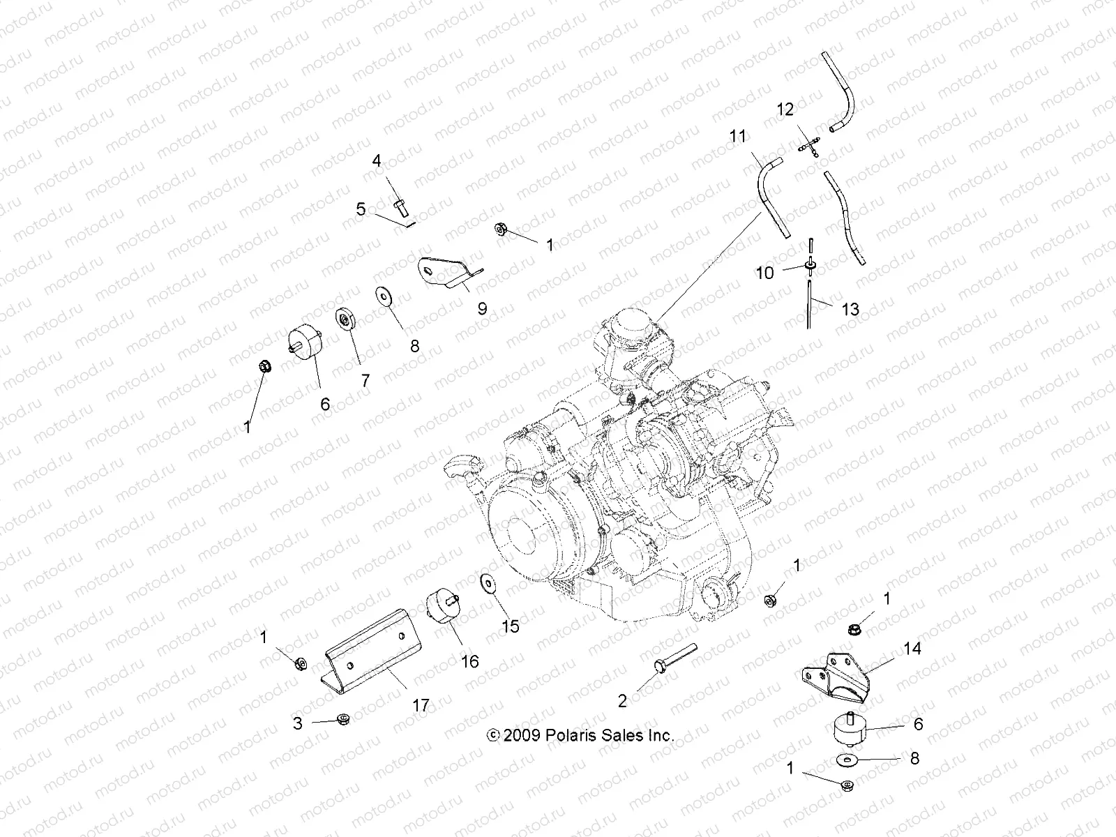 ENGINE | ENGINE, MOUNTING - A12EA32FA (49ATVENGINEMTG10BOSS)