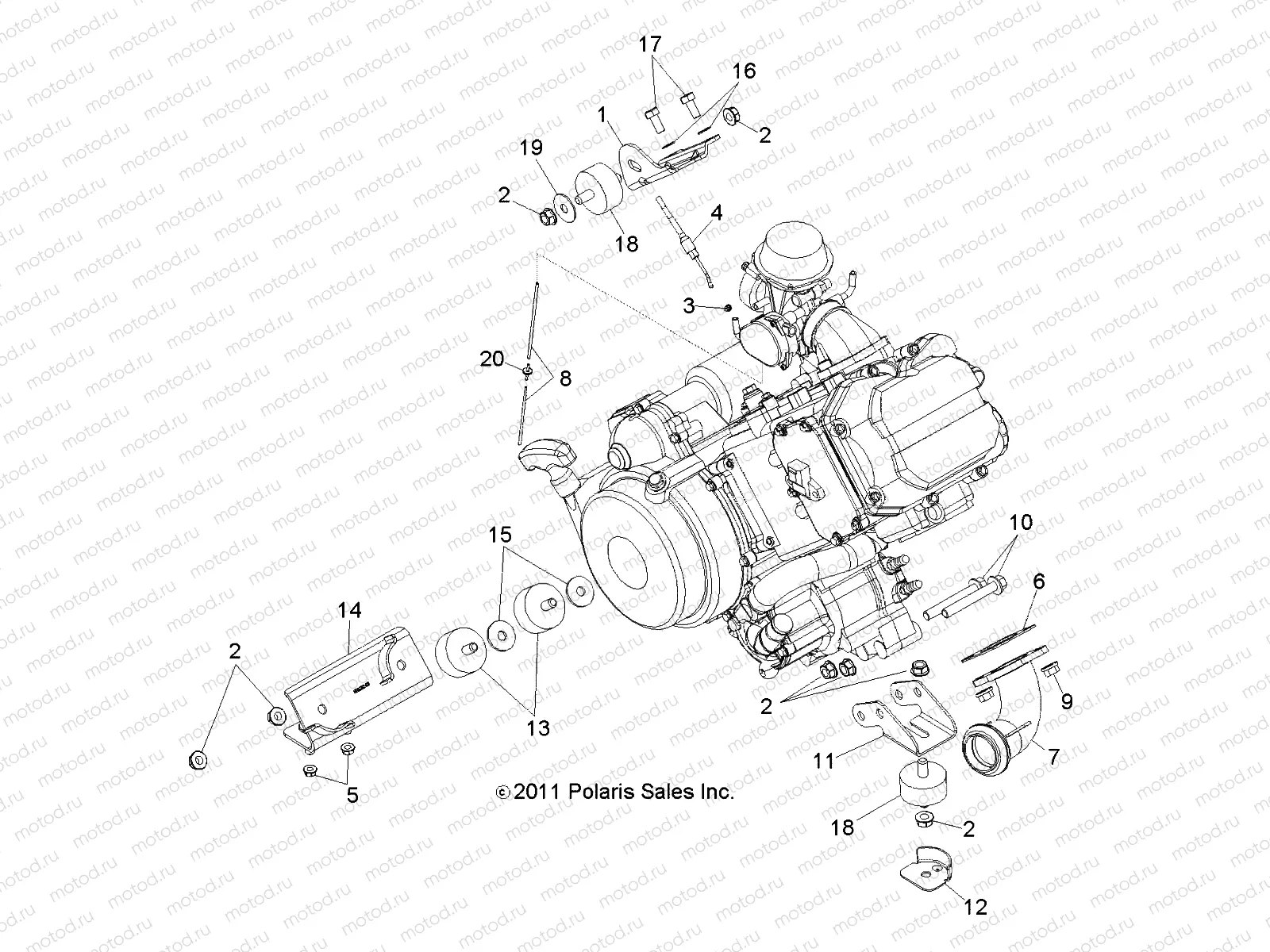 ENGINE | ENGINE, MOUNTING - A12NG50FA (49ATVENGINEMTG12SCRAM)