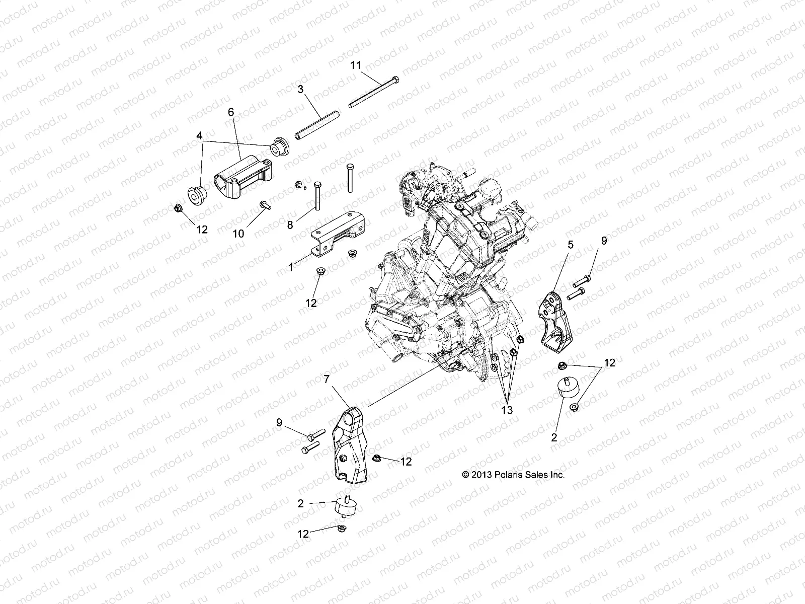 ENGINE | ENGINE, MOUNTING - A14DH57FJ (49ATVENGINEMTG14SP570)