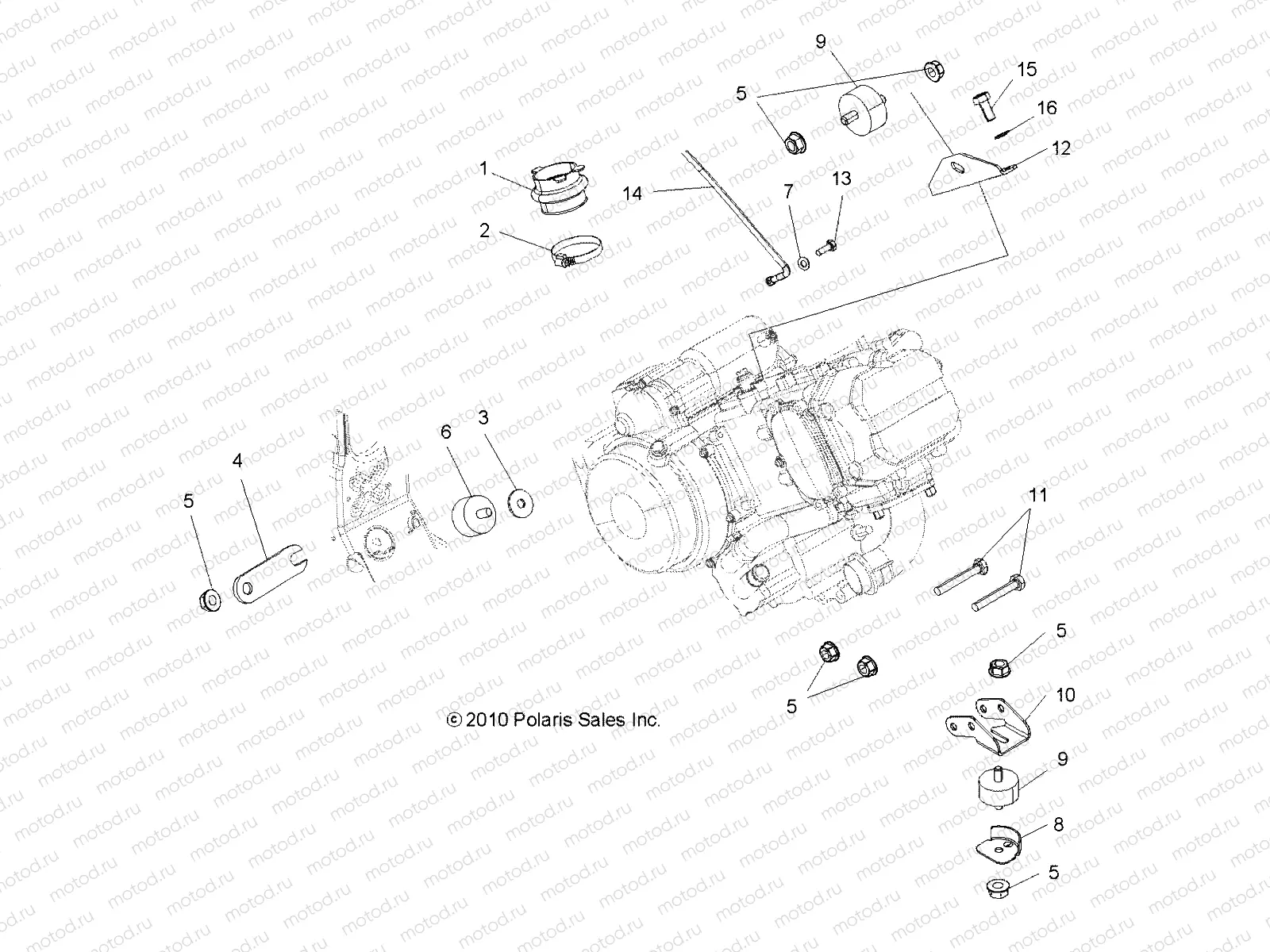 ENGINE | ENGINE, MOUNTING - A14MH46AA/AH/MS46AA (49ATVENGINEMTG11SP500)
