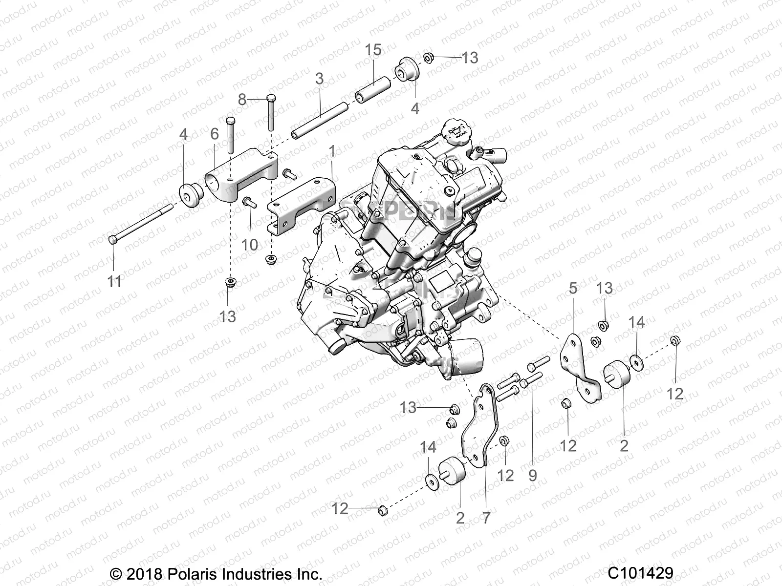 ENGINE | ENGINE, MOUNTING - A19SDE57F1/SDA57F1 (C101429)