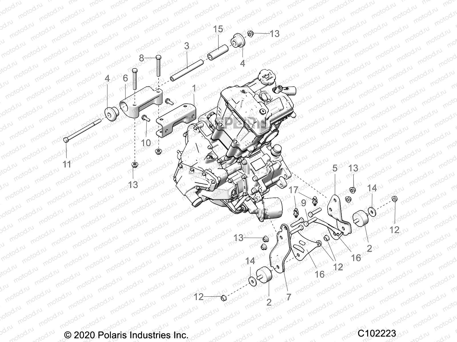 ENGINE | ENGINE, MOUNTING - A21SEE57F1/F57C1/F1/S57C1/C2/C5/C9/CK/F1/F2/FK (C102223)