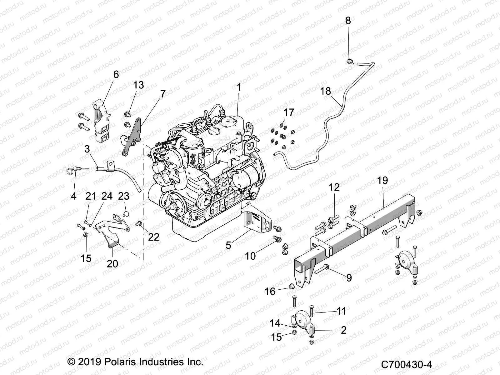 ENGINE | ENGINE, MOUNTING - D19BEPD4B4 (C700430-4)