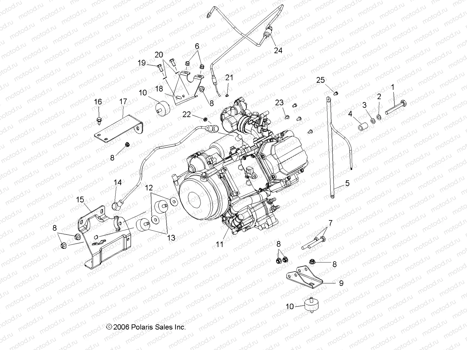ENGINE | ENGINE, MOUNTING - R07RH50AF/AR/AT (49RGRENGINEMTG07500EFI)