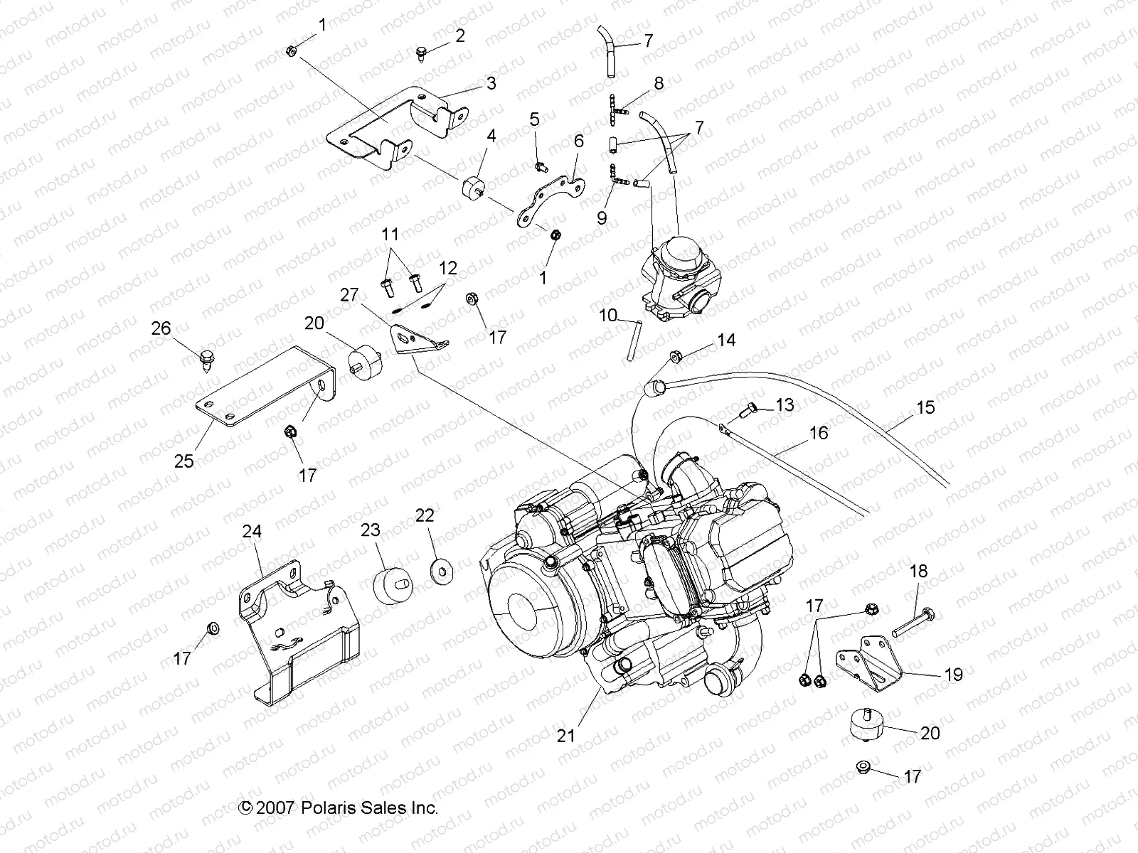 ENGINE | ENGINE, MOUNTING - R08RB50AA (49RGRENGINEMTG082X4)