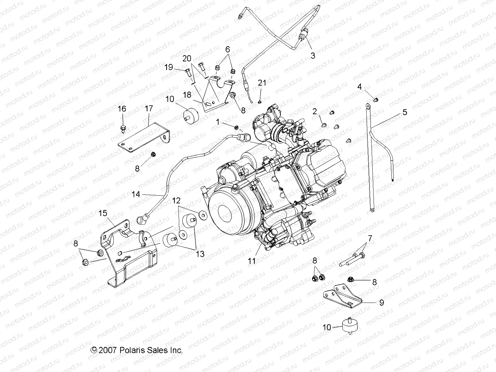 ENGINE | ENGINE, MOUNTING - R08RH50AF/AR/AT (49RGRENGINEMTG08500EFI)