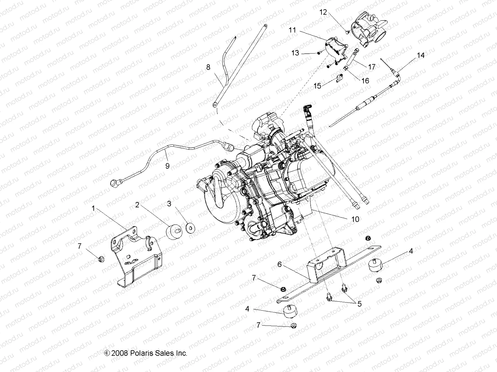 ENGINE | ENGINE, MOUNTING - R09HH68/HY68 ALL OPTIONS (49RGRENGINEMTG097004X4)