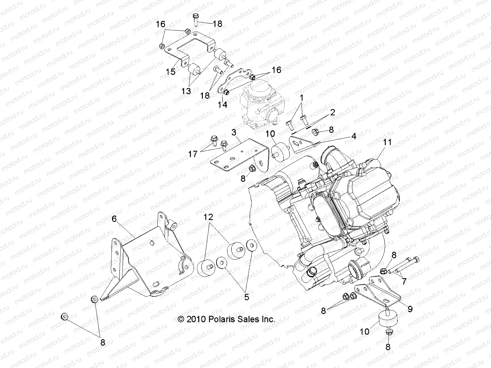 ENGINE | ENGINE, MOUNTING - R10RH45AG/AH/AR (49RGRENGINEMTG10)