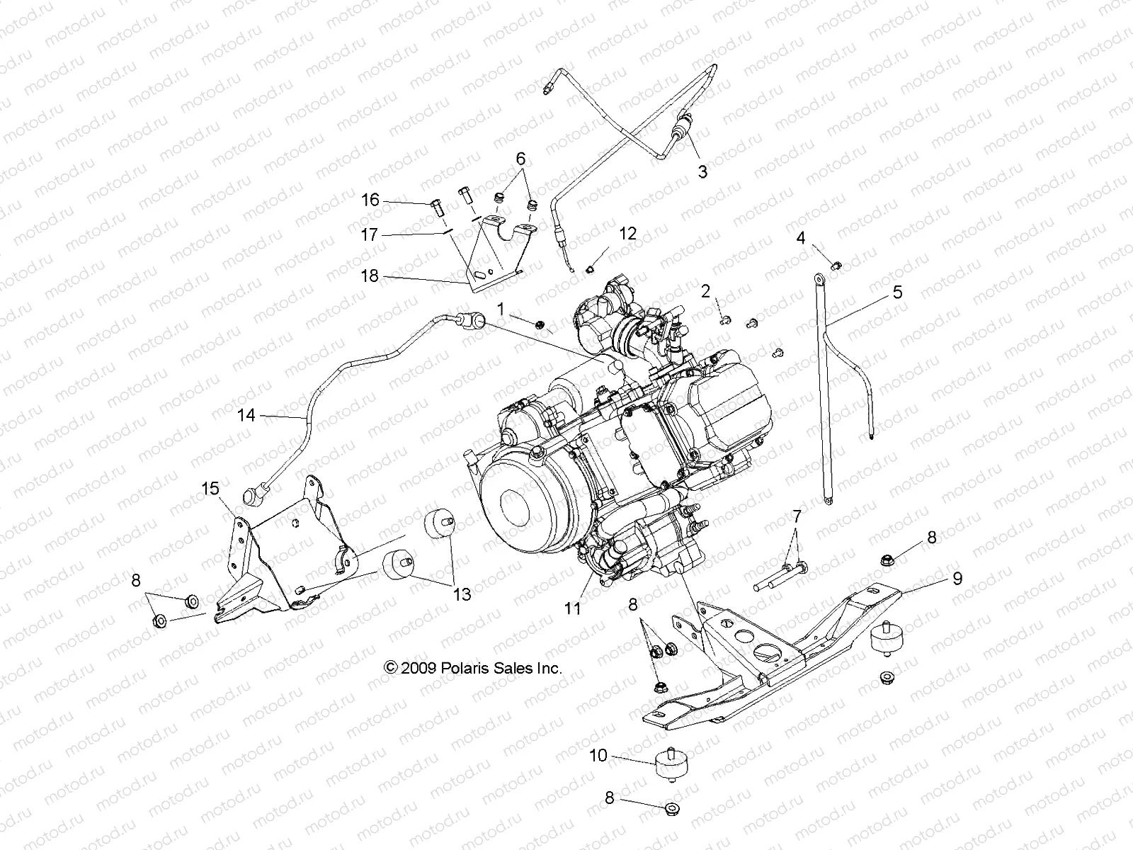 ENGINE | ENGINE, MOUNTING - R10TH50AG/AR (49RGRENGINEMTG105004X4)