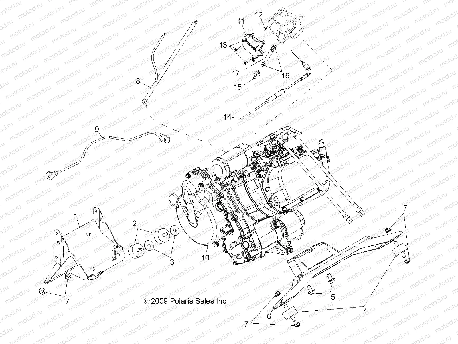 ENGINE | ENGINE, MOUNTING - R10TH76/TY76 ALL OPTIONS (49RGRENGINEMTG108004X4)