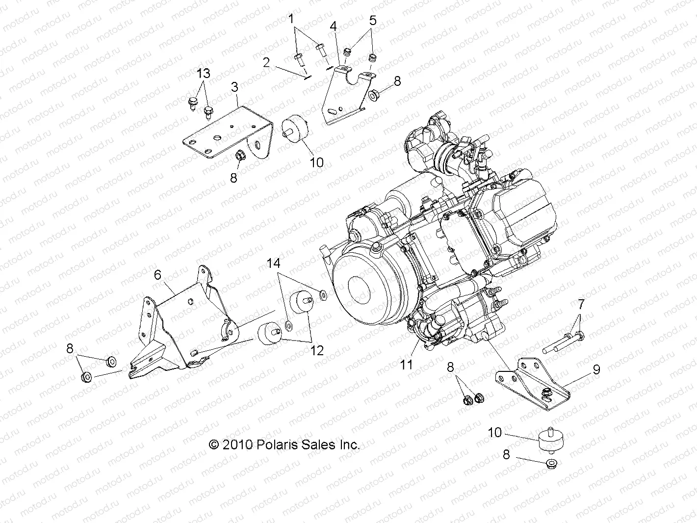 ENGINE | ENGINE, MOUNTING - R11WH50AG/AH/AR (49RGRENGINEMTG11500CREW)