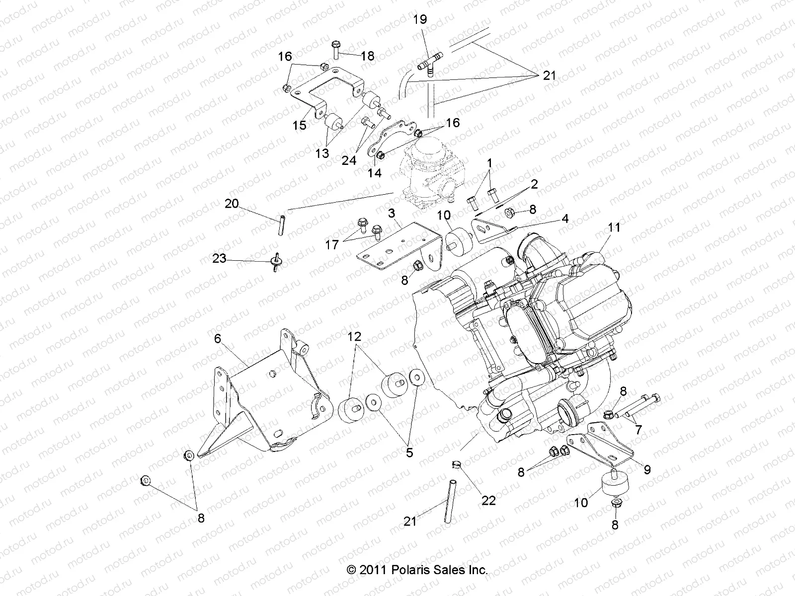 ENGINE | ENGINE, MOUNTING - R12RH45AG/AH/AR (49RGRENGINEMTG12400)