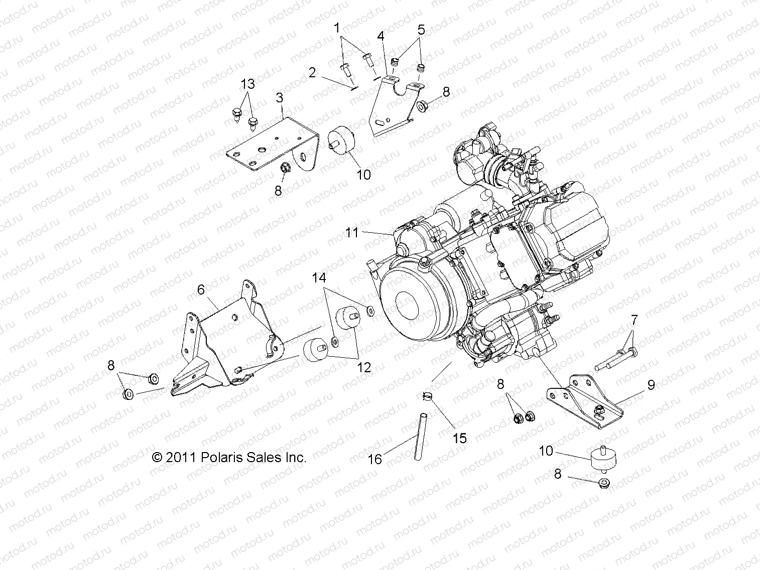 ENGINE | ENGINE, MOUNTING - R13WH50AG/AH/AR/AX (49RGRENGINEMTG12500CREW)